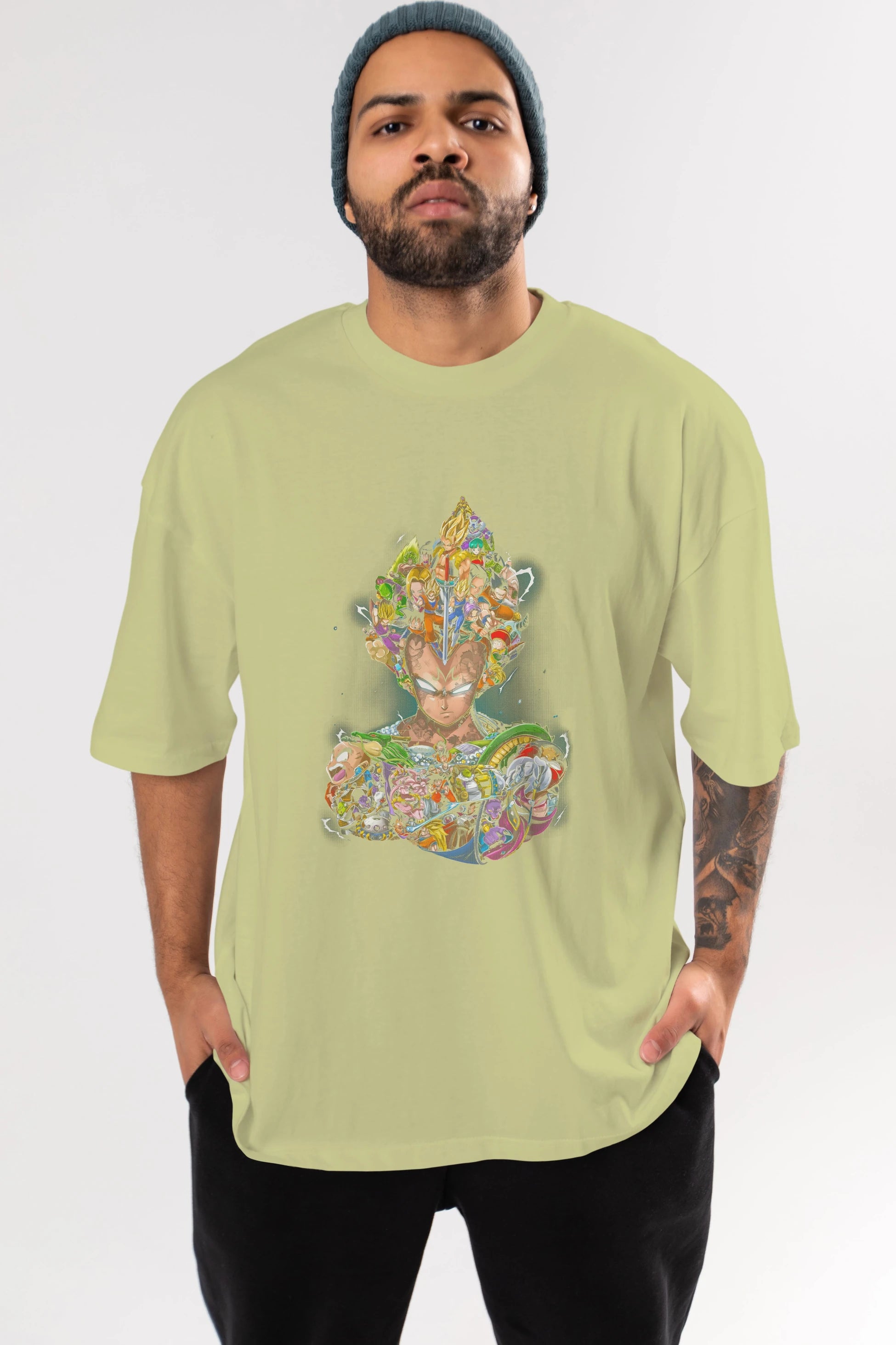 DRAGON BALL ART (3) Anime Ön Baskılı Oversize t-shirt %100 pamuk Erkek Kadın Unisex