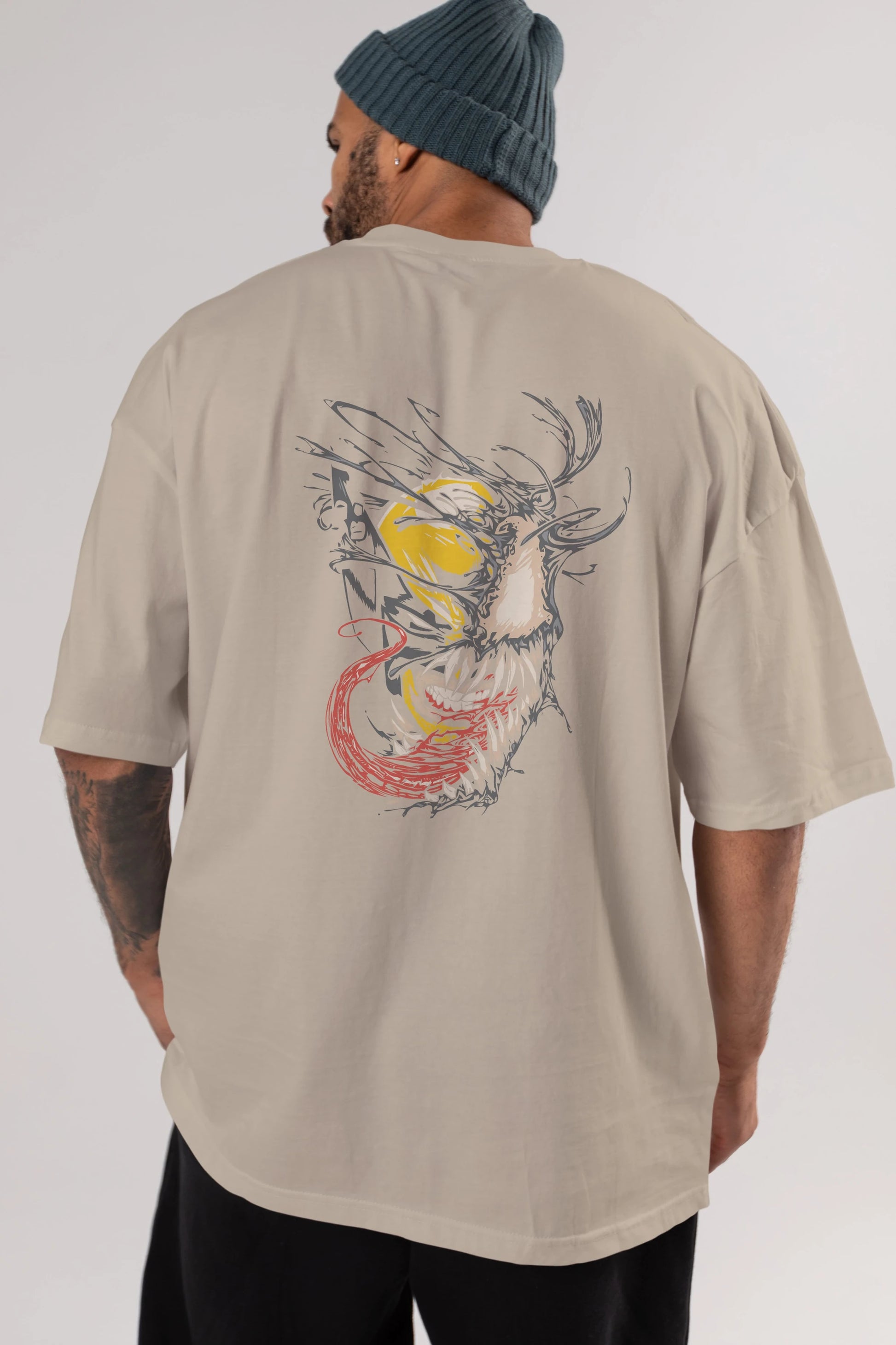 Venom (4) Arka Baskılı Oversize t-shirt Erkek Kadın Unisex %100 Pamuk Bisiklet Yaka tişort