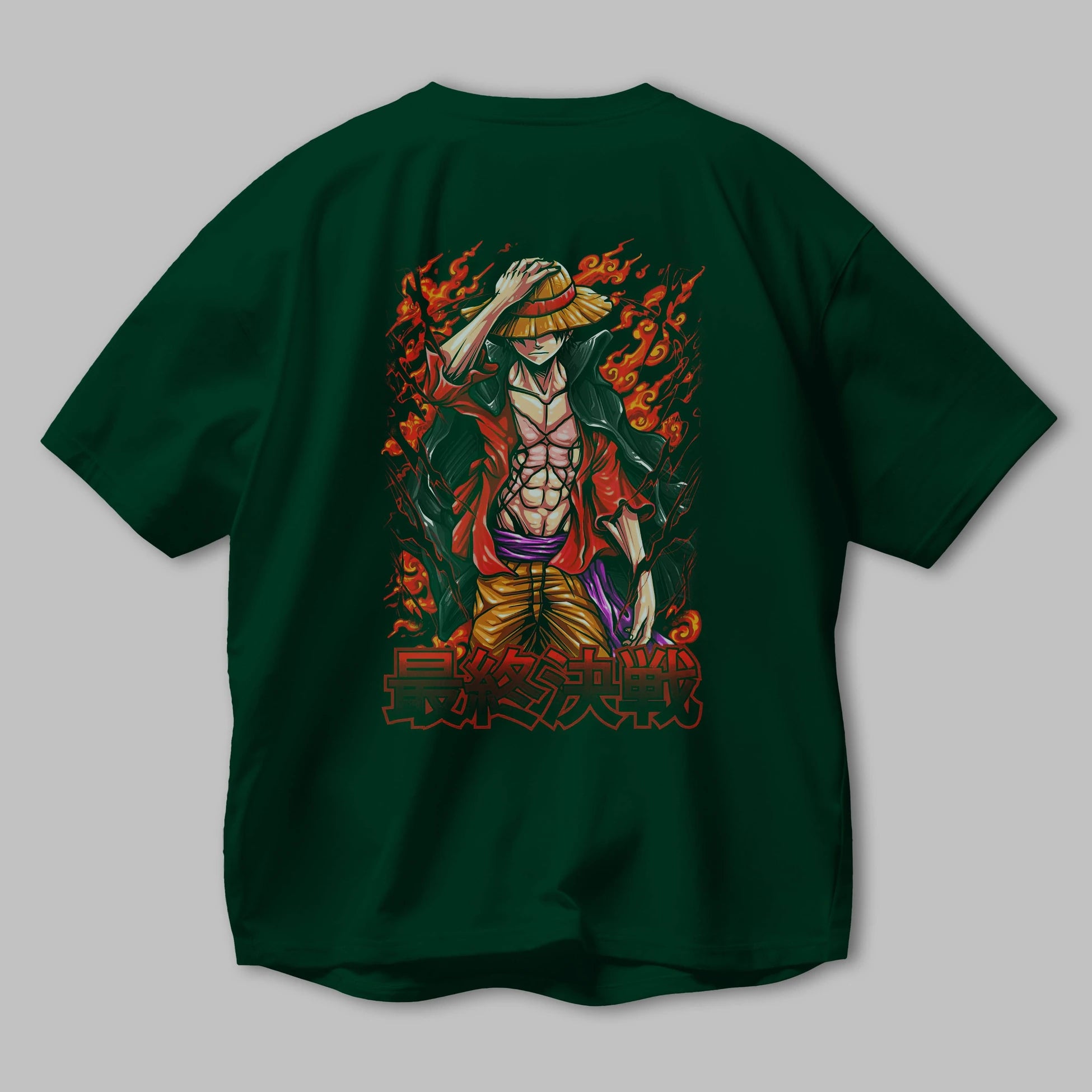 MONKEY D. LUFFY (3) Anime Arka Baskılı Oversize t-shirt Erkek Kadın Unisex