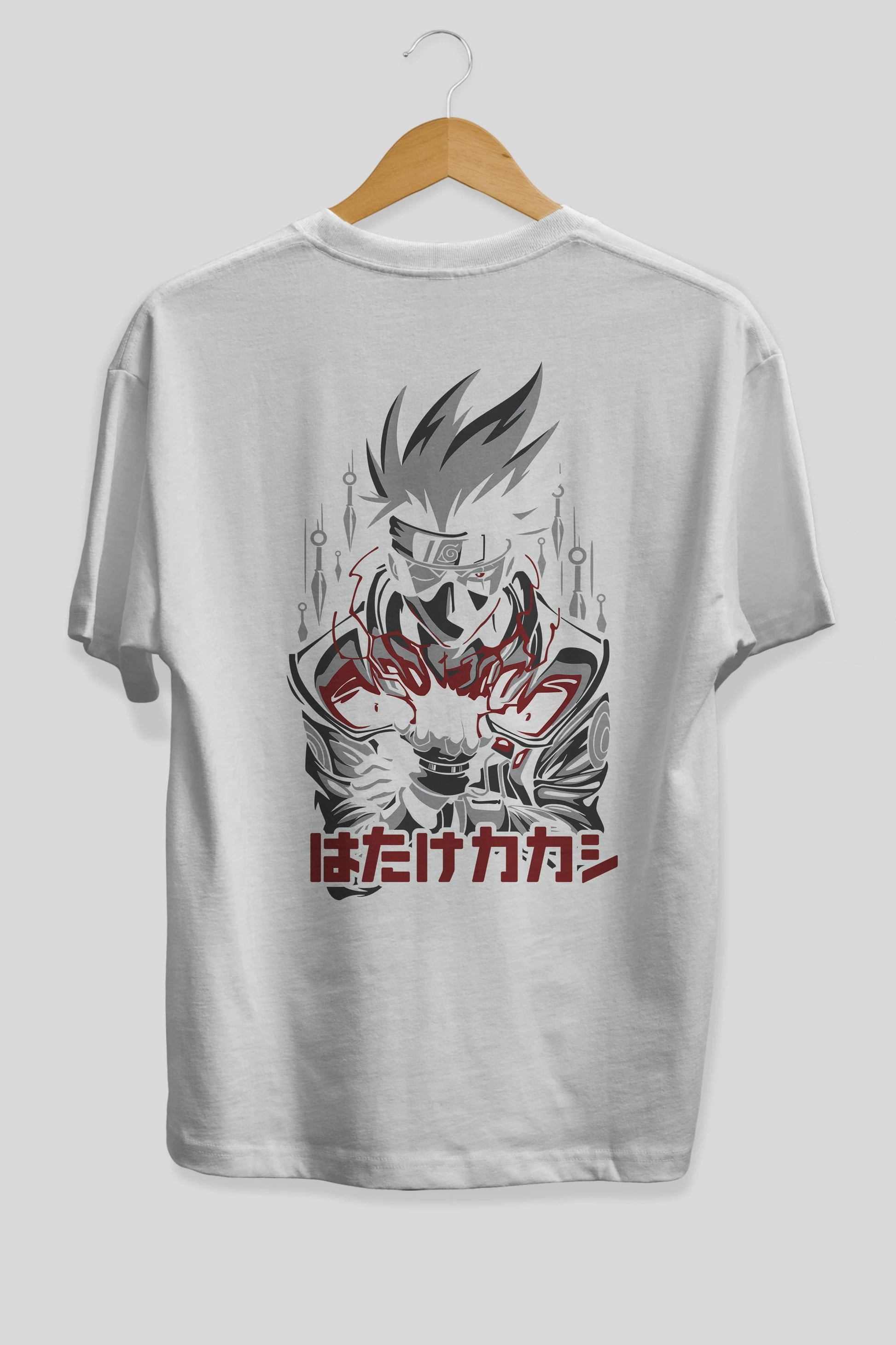 KAKASHI HATAKE NARUTO 1 Anime Arka Baskılı Oversize t-shirt Erkek Kadın Unisex