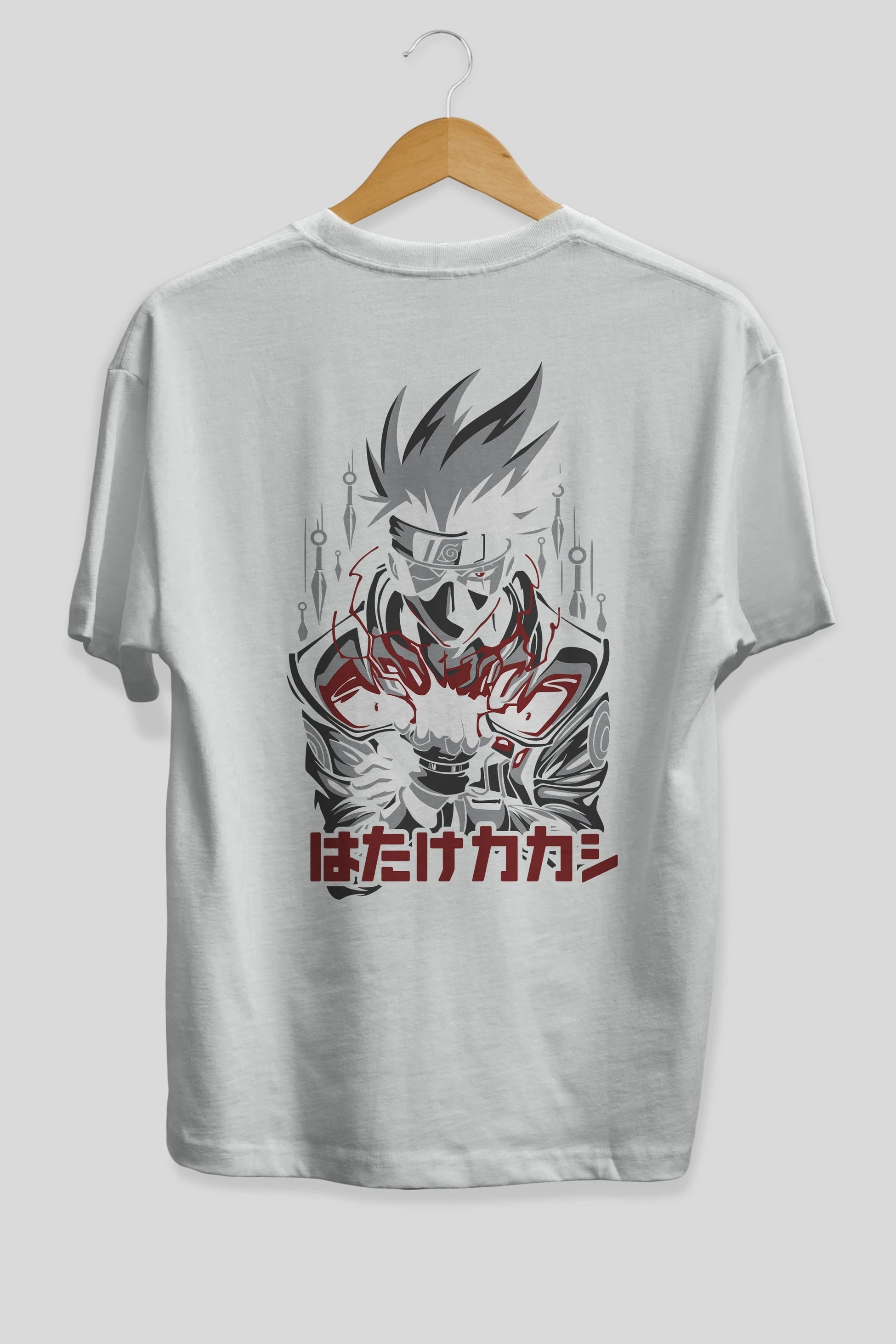KAKASHI HATAKE NARUTO 1 Anime Arka Baskılı Oversize t-shirt Erkek Kadın Unisex