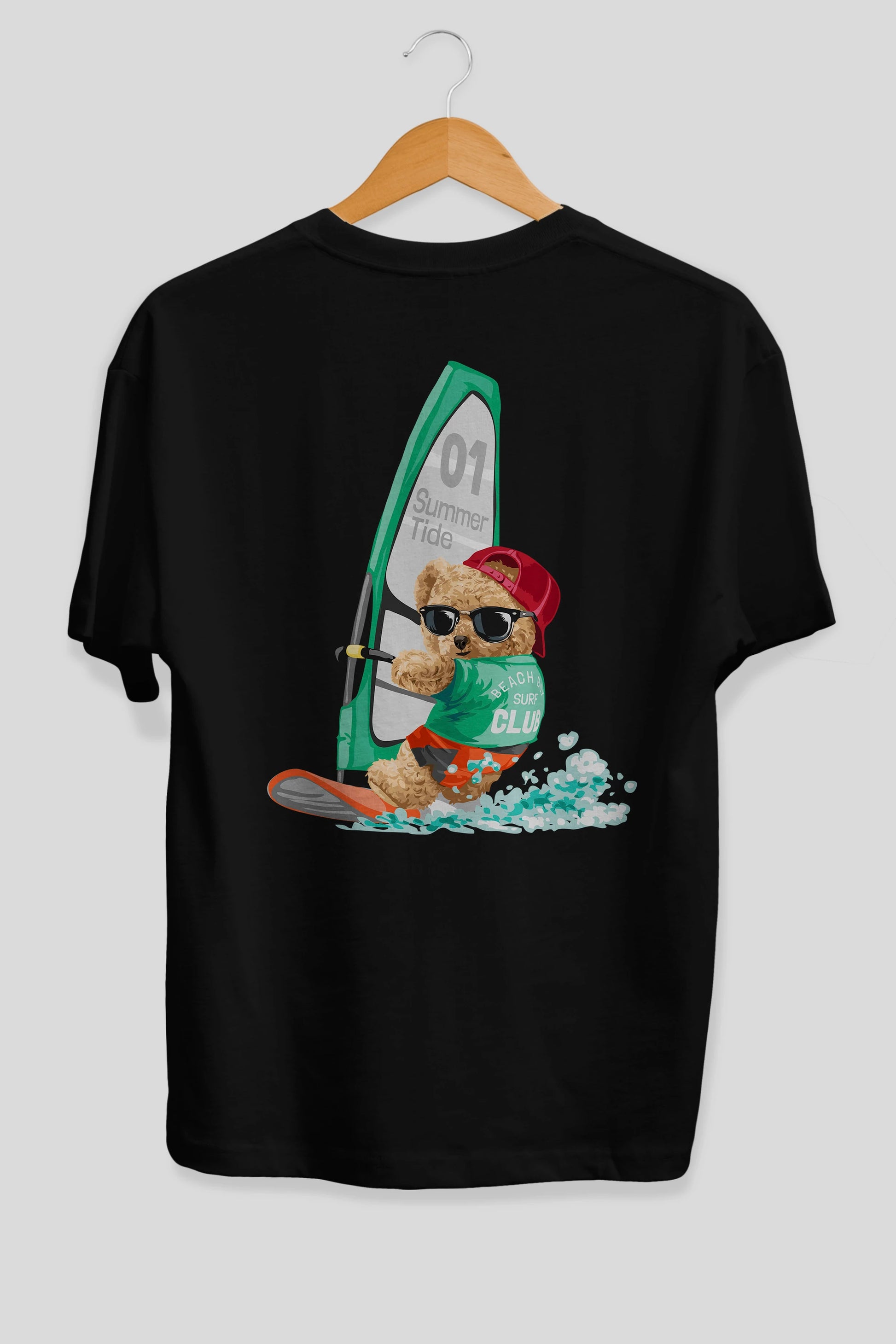 Teddy Bear Summer Tide Arka Baskılı Oversize t-shirt Erkek Kadın Unisex %100 Pamuk