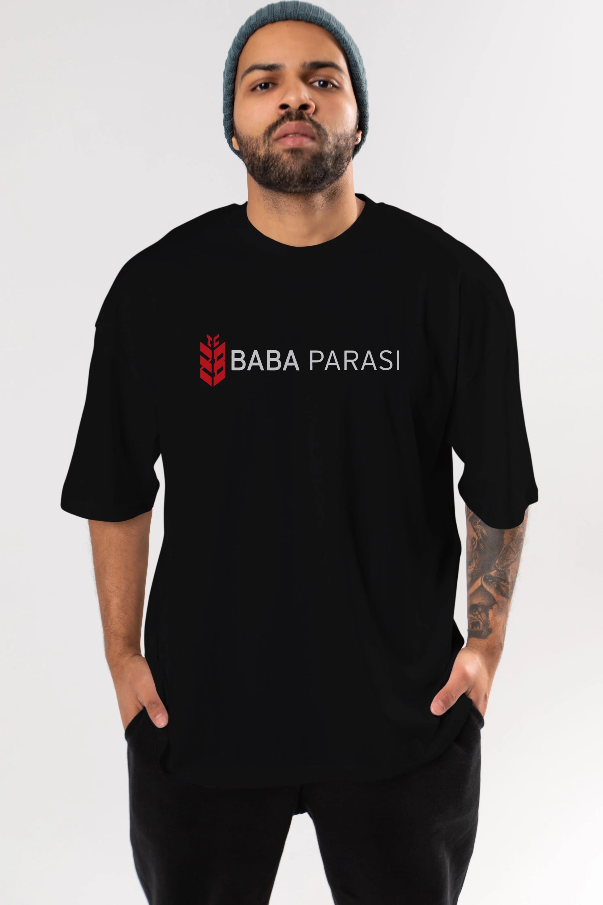 Baba Parası Ön Baskılı Oversize t-shirt %100 pamuk Erkek Kadın Unisex