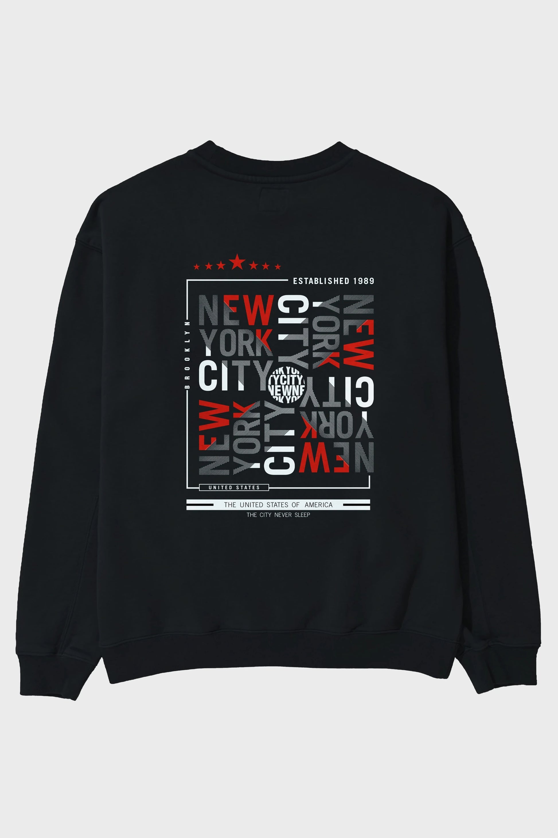 New York Style 2 Arka Baskılı Oversize Sweatshirt Erkek Kadın Unisex