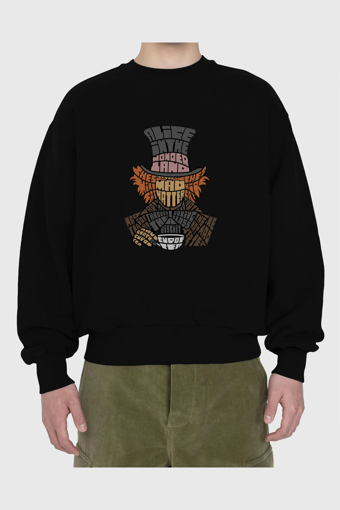 Madhatter Ön Baskılı Oversize Sweatshirt Erkek Kadın Unisex