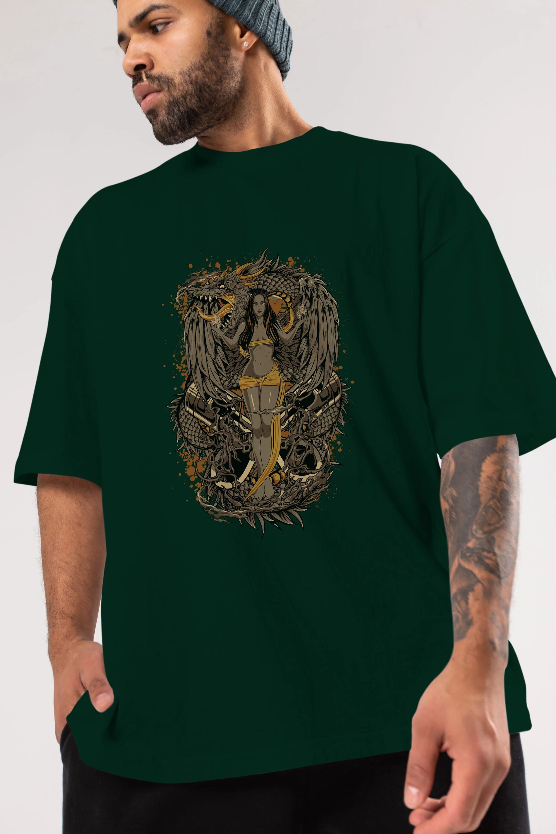 TRIBAL (3) Anime Ön Baskılı Oversize t-shirt %100 pamuk Erkek Kadın Unisex