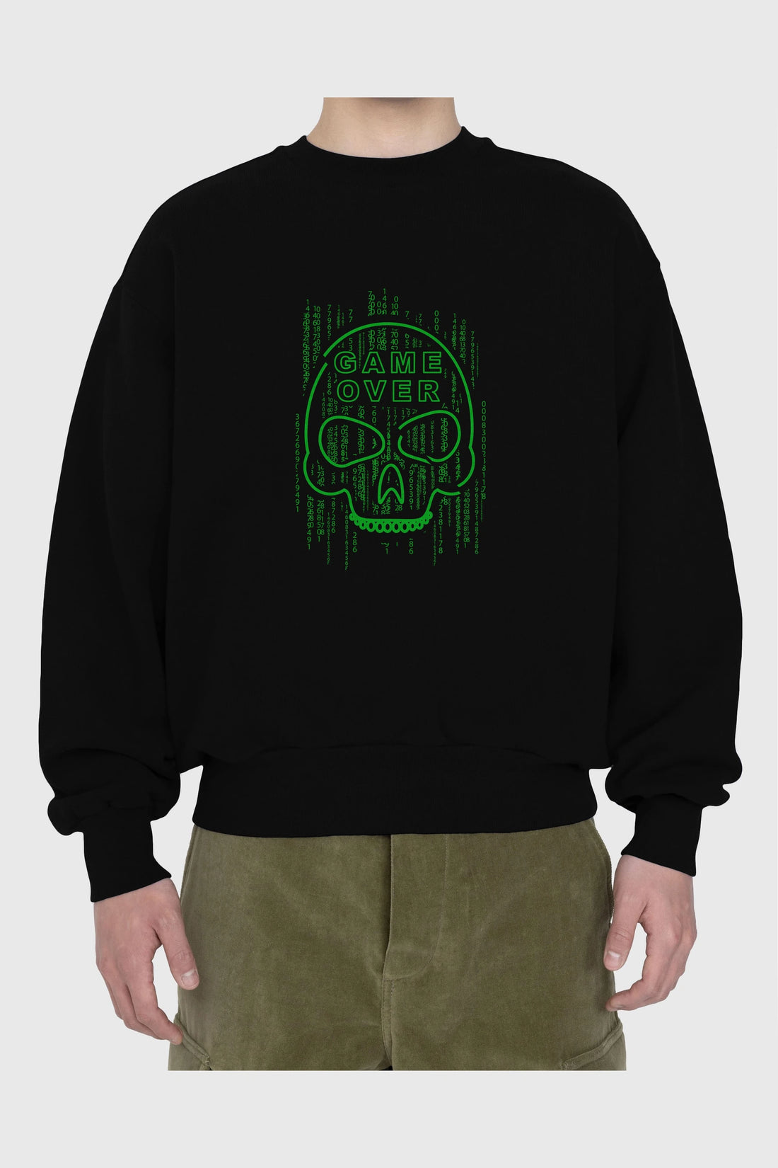 Game Over Ön Baskılı Oversize Sweatshirt Erkek Kadın Unisex