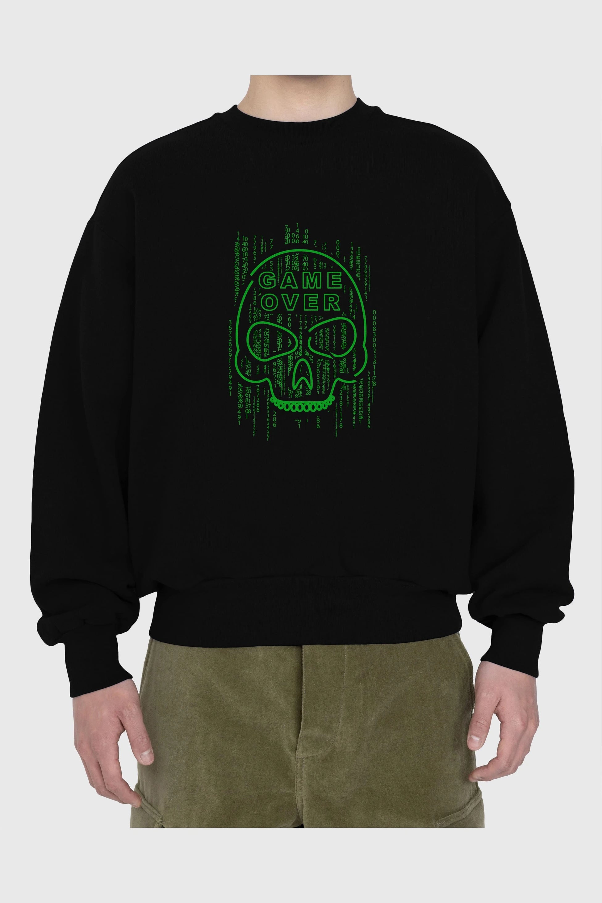 Game Over Ön Baskılı Oversize Sweatshirt Erkek Kadın Unisex