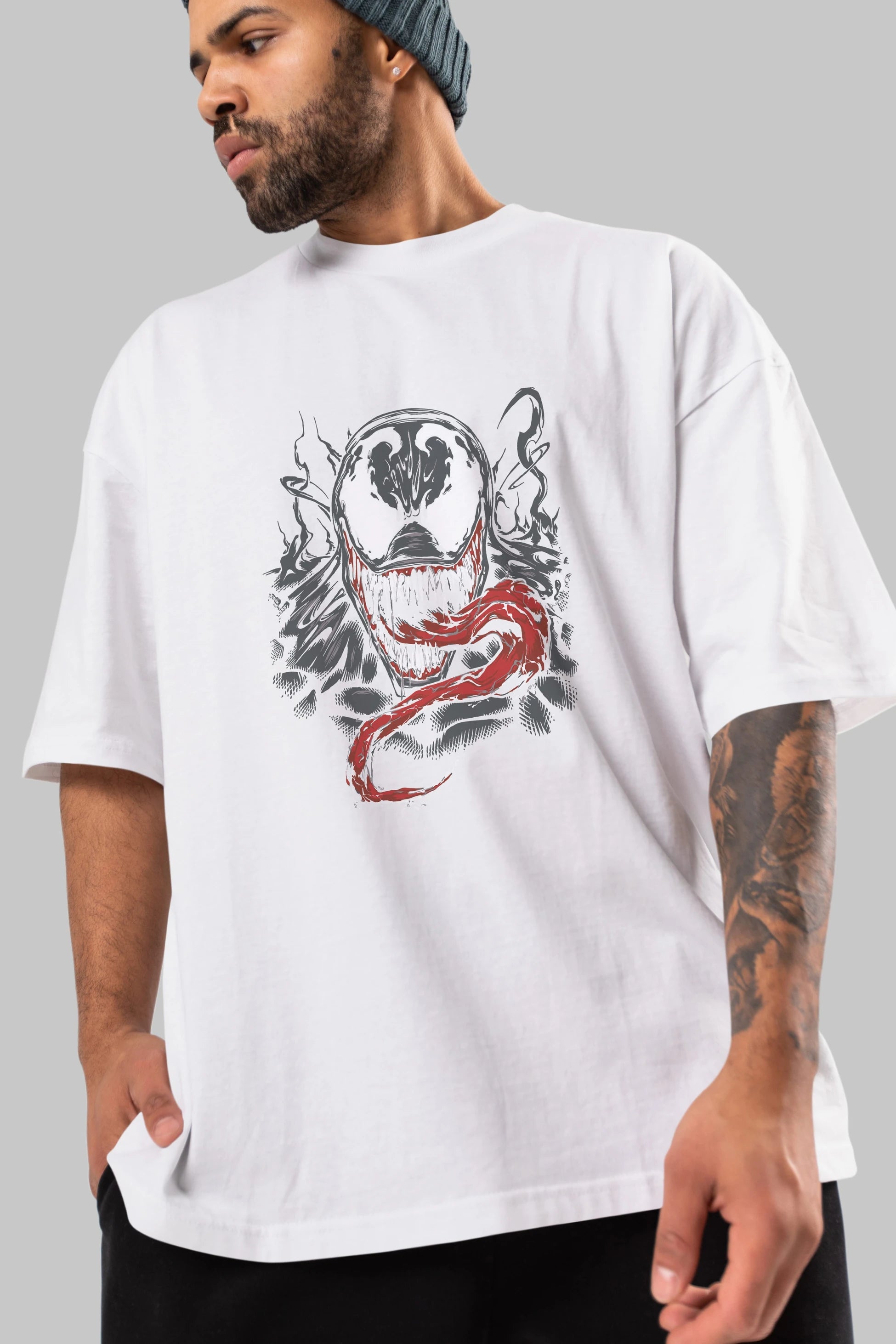 Venom (18) Ön Baskılı Oversize t-shirt Erkek Kadın Unisex %100 Pamuk Bisiklet Yaka tişort