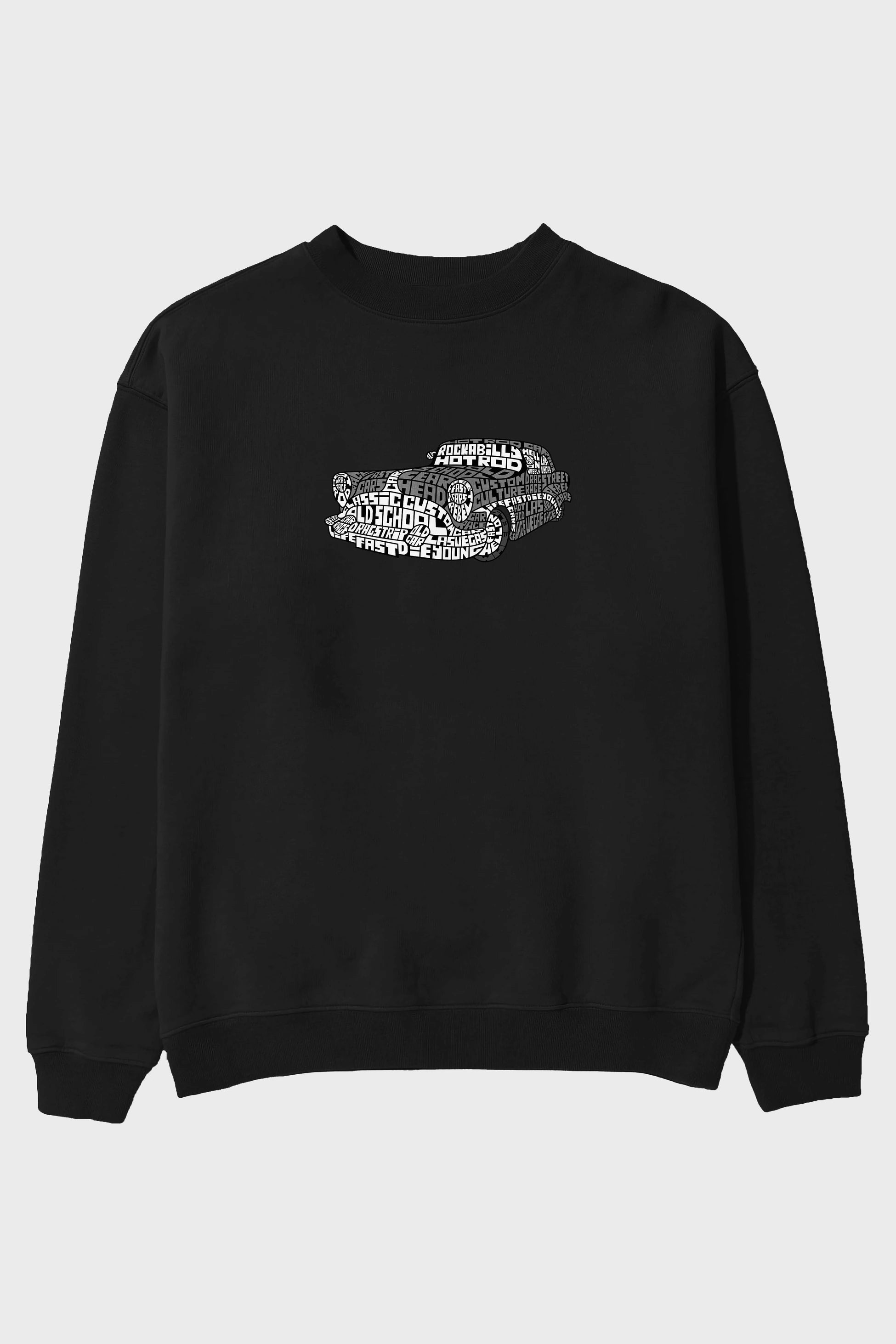 Hotrod Ön Baskılı Oversize Sweatshirt Erkek Kadın Unisex