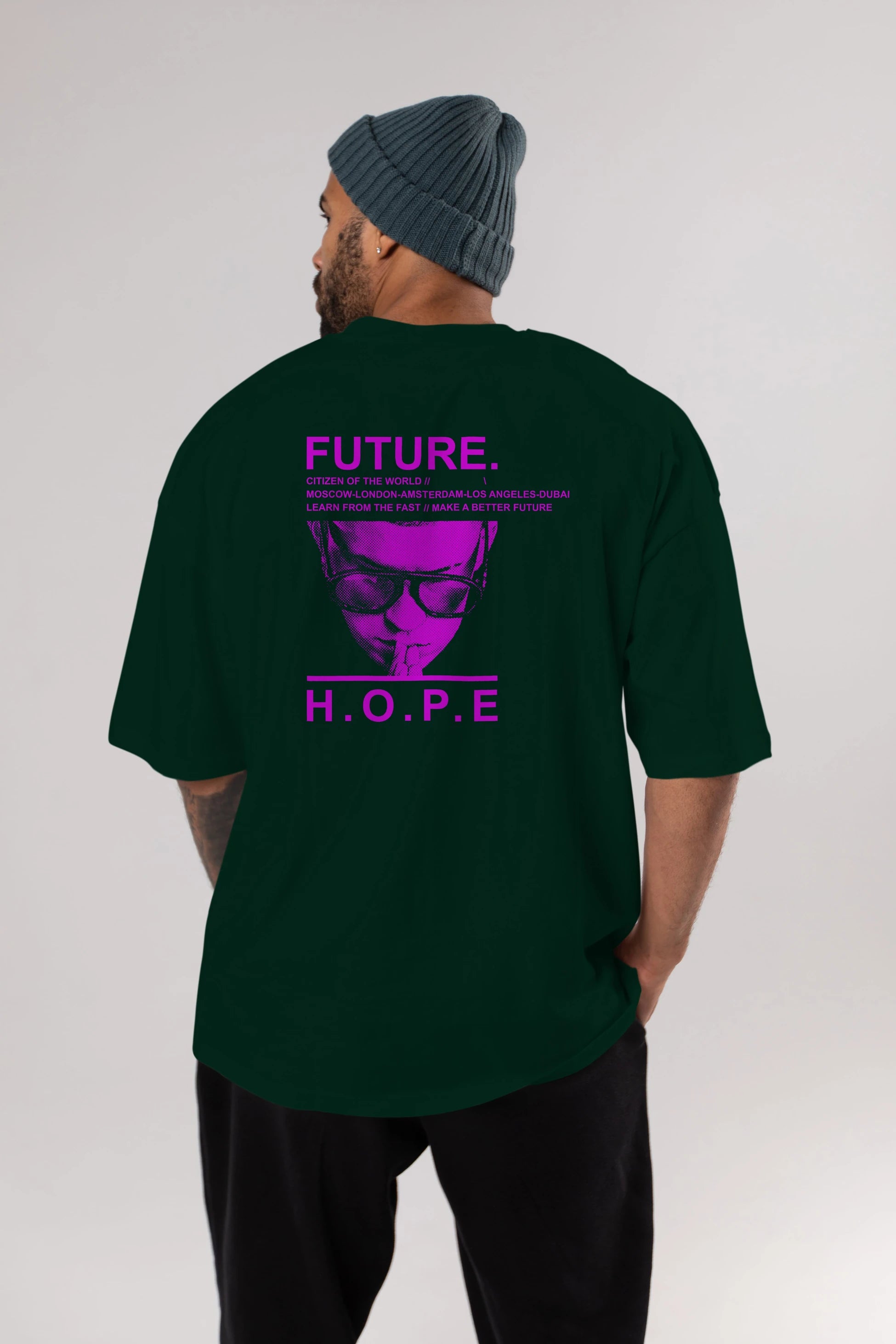 Future Hope Arka Baskılı Oversize t-shirt Erkek Kadın Unisex