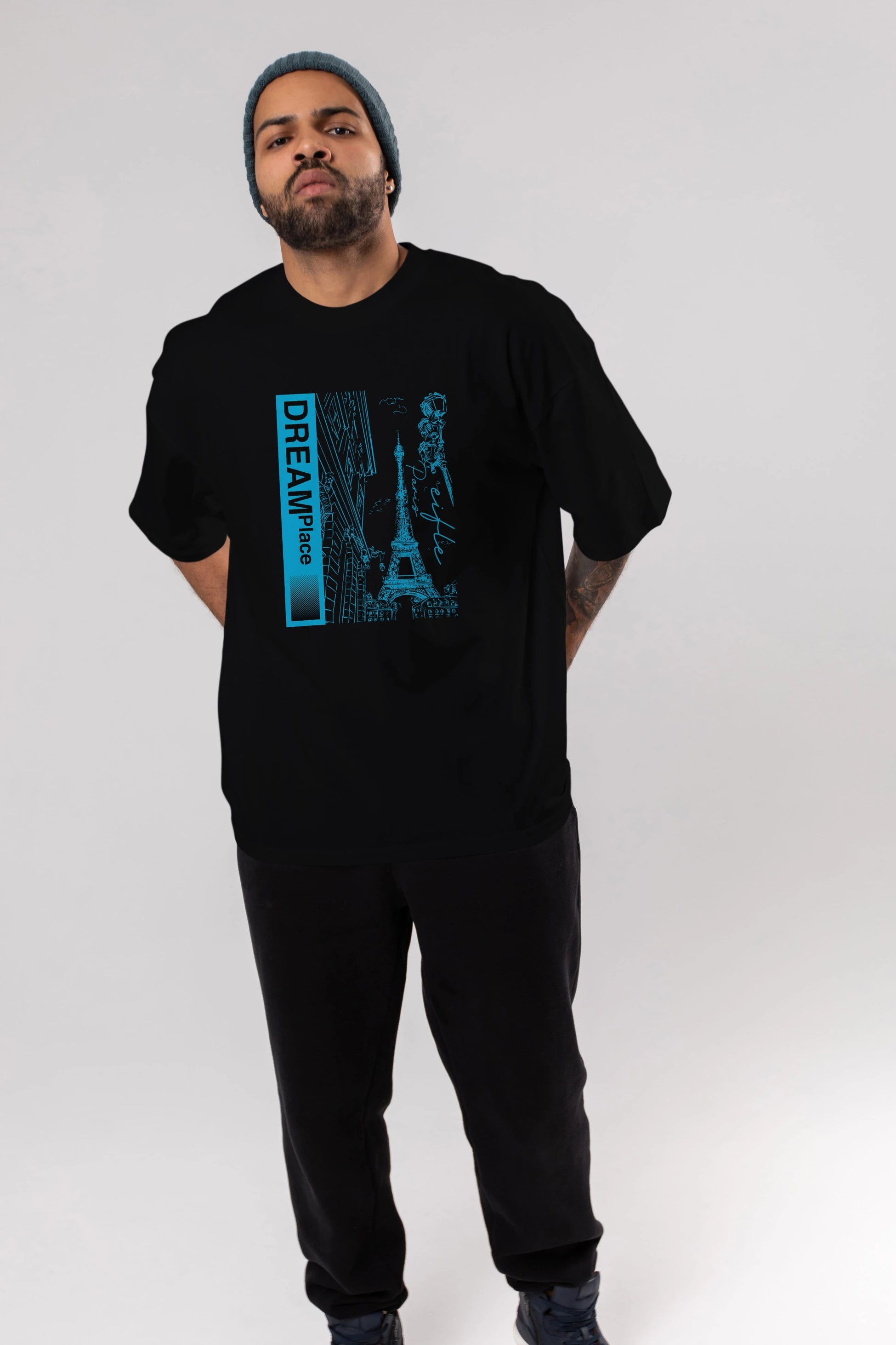 Dream Place Ön Baskılı Oversize t-shirt Erkek Kadın Unisex