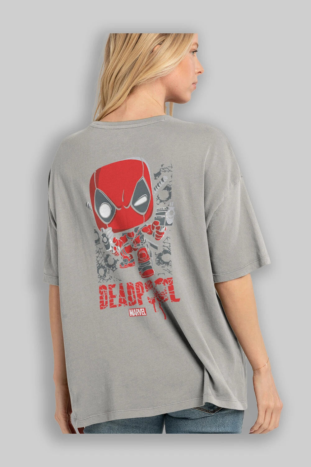 Deadpool (8) Arka Baskılı Oversize t-shirt Erkek Kadın Unisex %100 Pamuk Bisiklet Yaka tişort