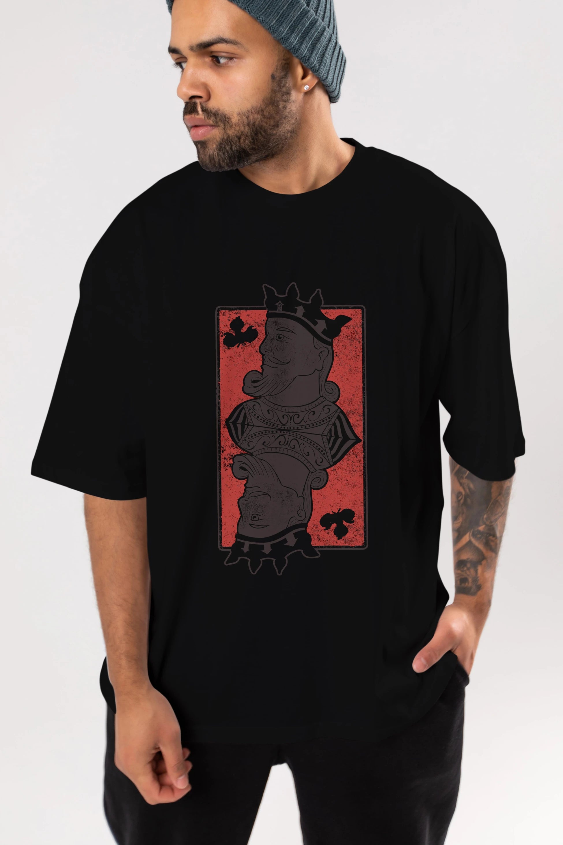 King Streetwear Ön Baskılı Oversize t-shirt Erkek Kadın Unisex
