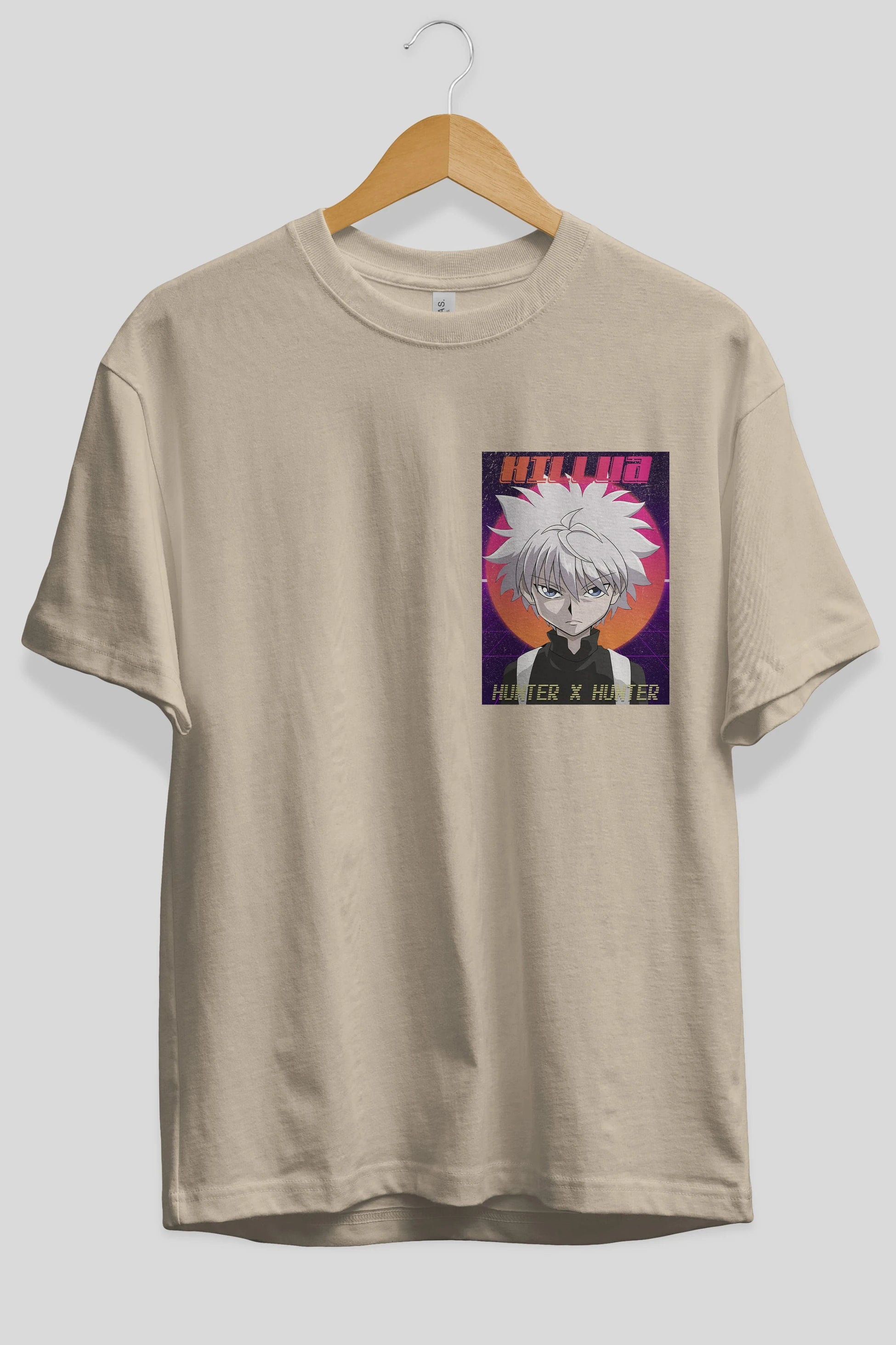 Killua Zoldyck 12 1 Ön Sol Baskılı Oversize t-shirt Erkek Kadın Unisex %100 Pamuk Bisiklet Yaka tişort