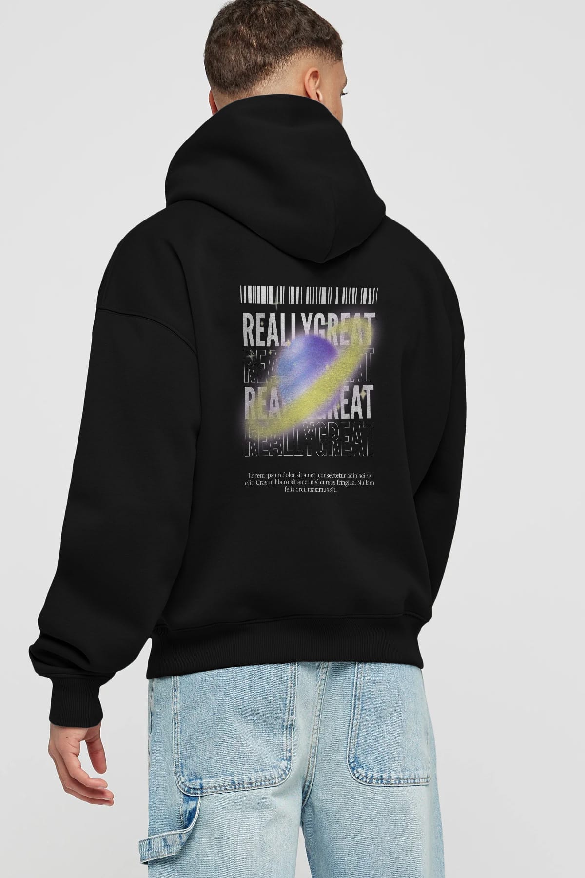 Really Great 2 Yazılı Arka Baskılı Oversize Hoodie Kapüşonlu Sweatshirt Erkek Kadın Unisex