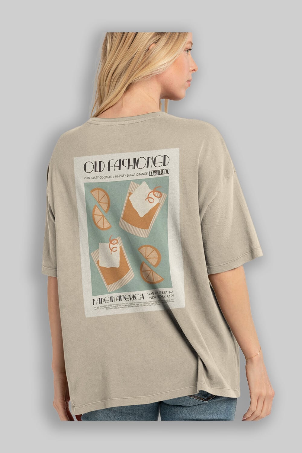 Old Fashioned 2 Arka Baskılı Oversize t-shirt Erkek Kadın Unisex %100 Pamuk Bisiklet Yaka tişort