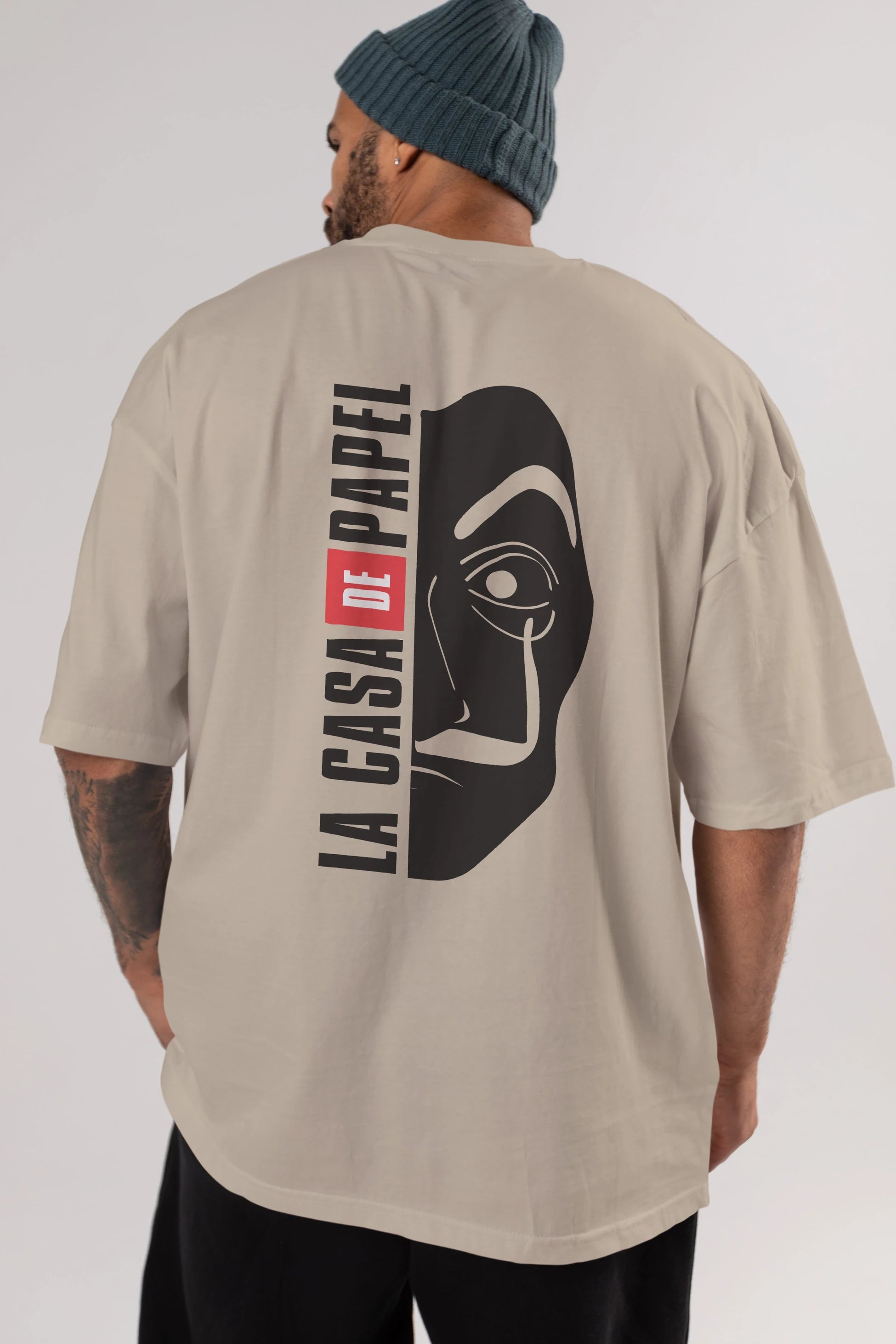 La Casa De Papel (3) Arka Baskılı Oversize t-shirt Erkek Kadın Unisex %100 Pamuk Bisiklet Yaka tişort