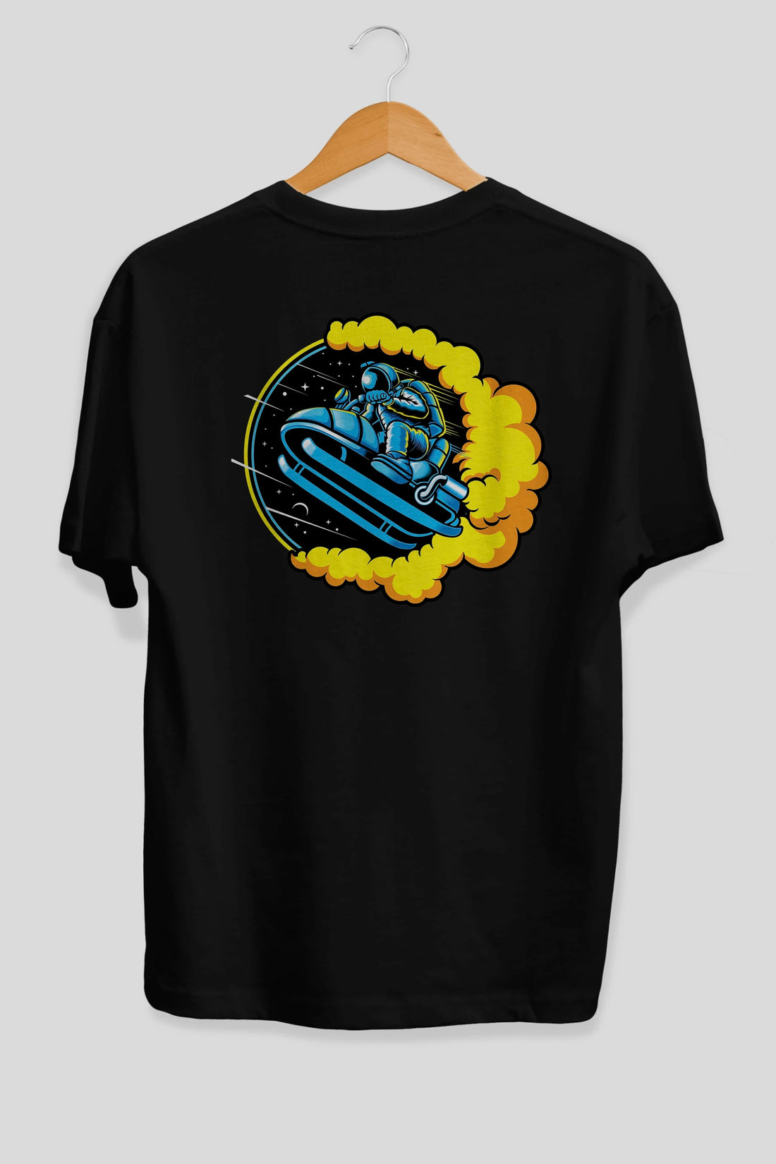 Astrojump with Snowmobile Arka Baskılı Oversize t-shirt Erkek Kadın Unisex