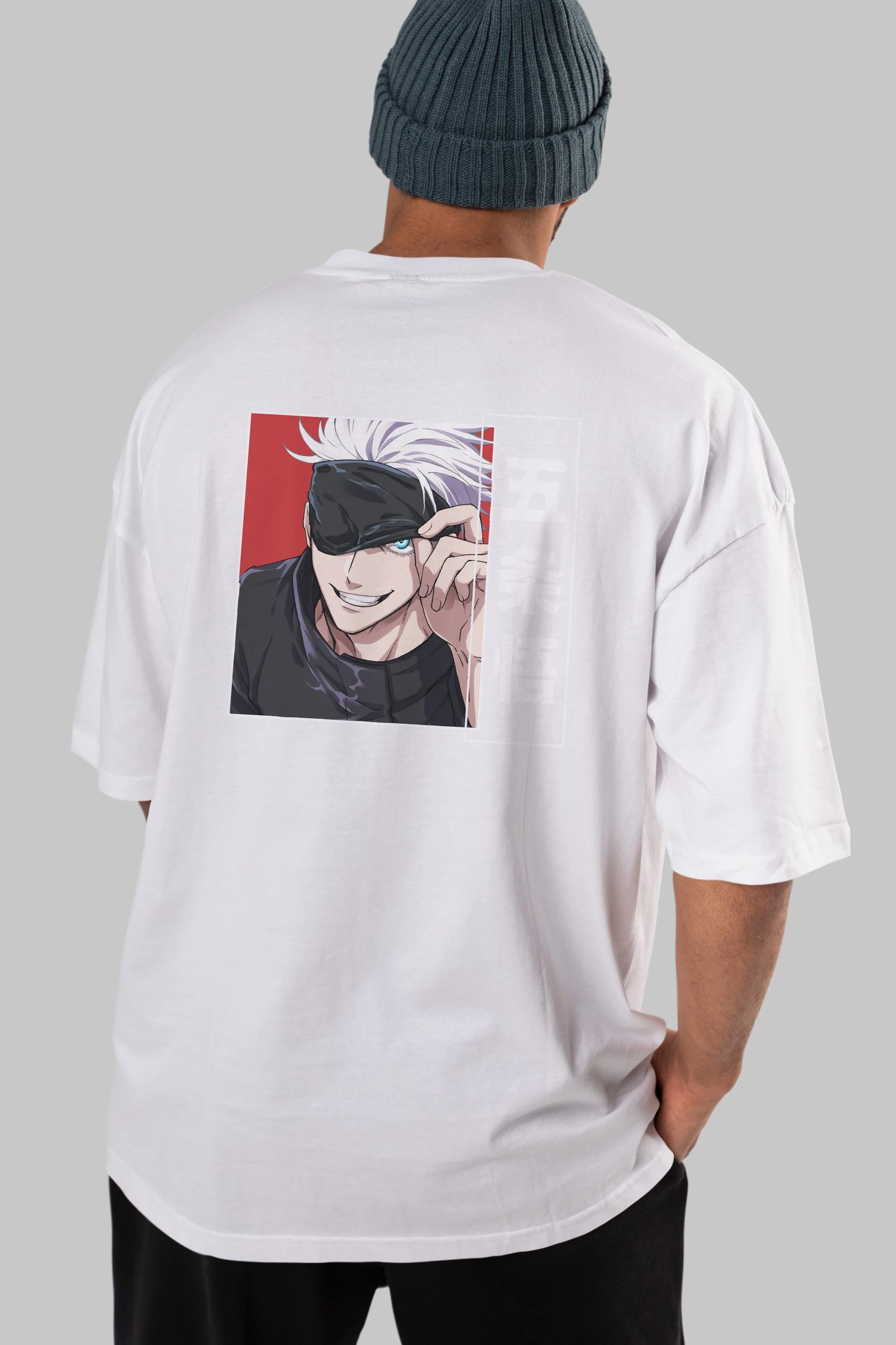 JUJUTSU KAISEN Anime Arka Baskılı Oversize t-shirt Erkek Kadın Unisex