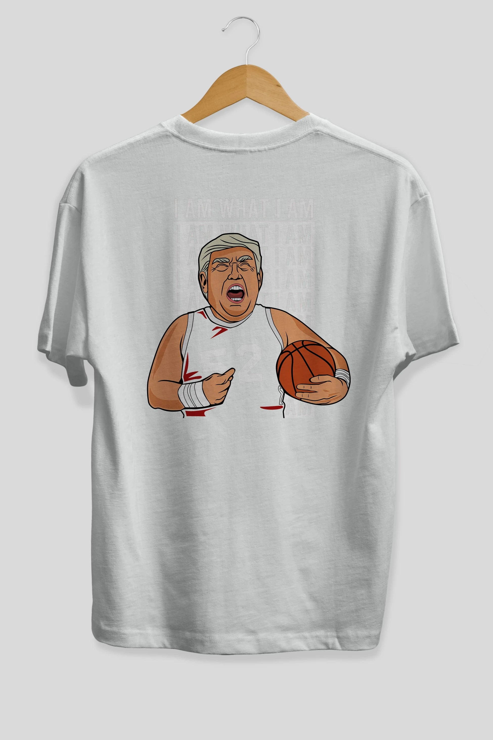 Trump Basketball Arka Baskılı Oversize t-shirt Erkek Kadın Unisex %100 Pamuk tişort