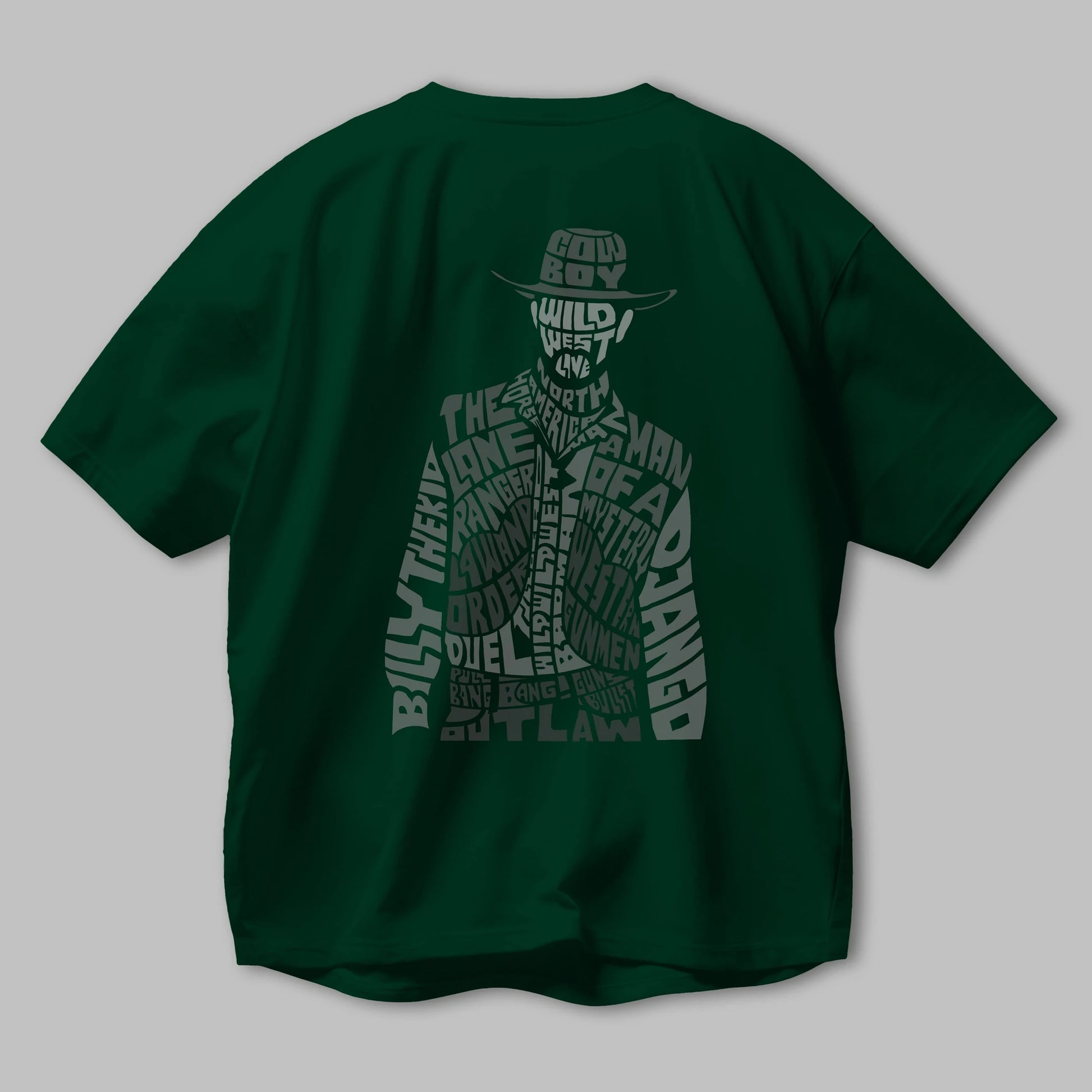 Cowboy Arka Baskılı Oversize t-shirt %100 pamuk Erkek Kadın Unisex