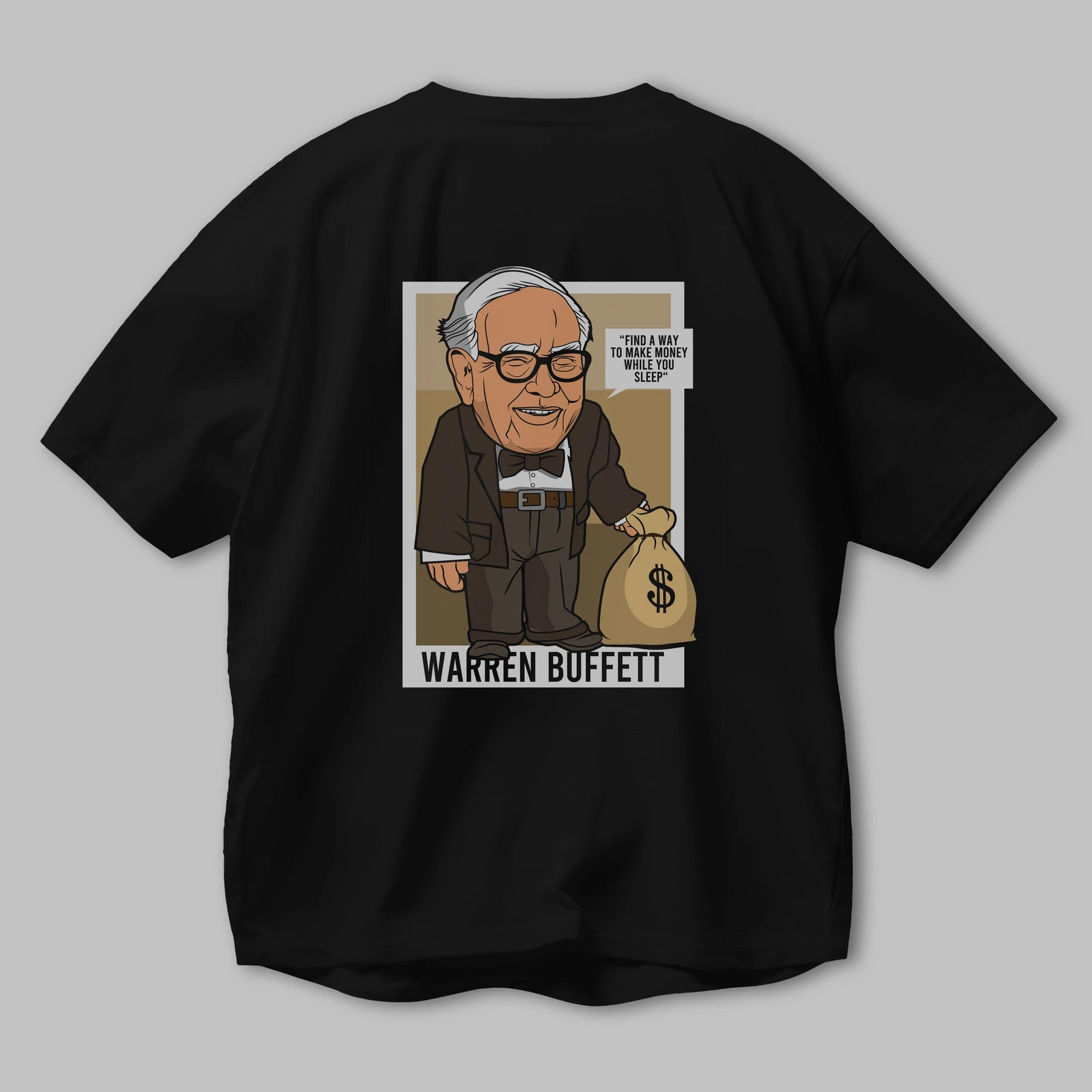 Warren Buffet Up Carl Arka Baskılı Oversize t-shirt Erkek Kadın Unisex %100 Pamuk tişort