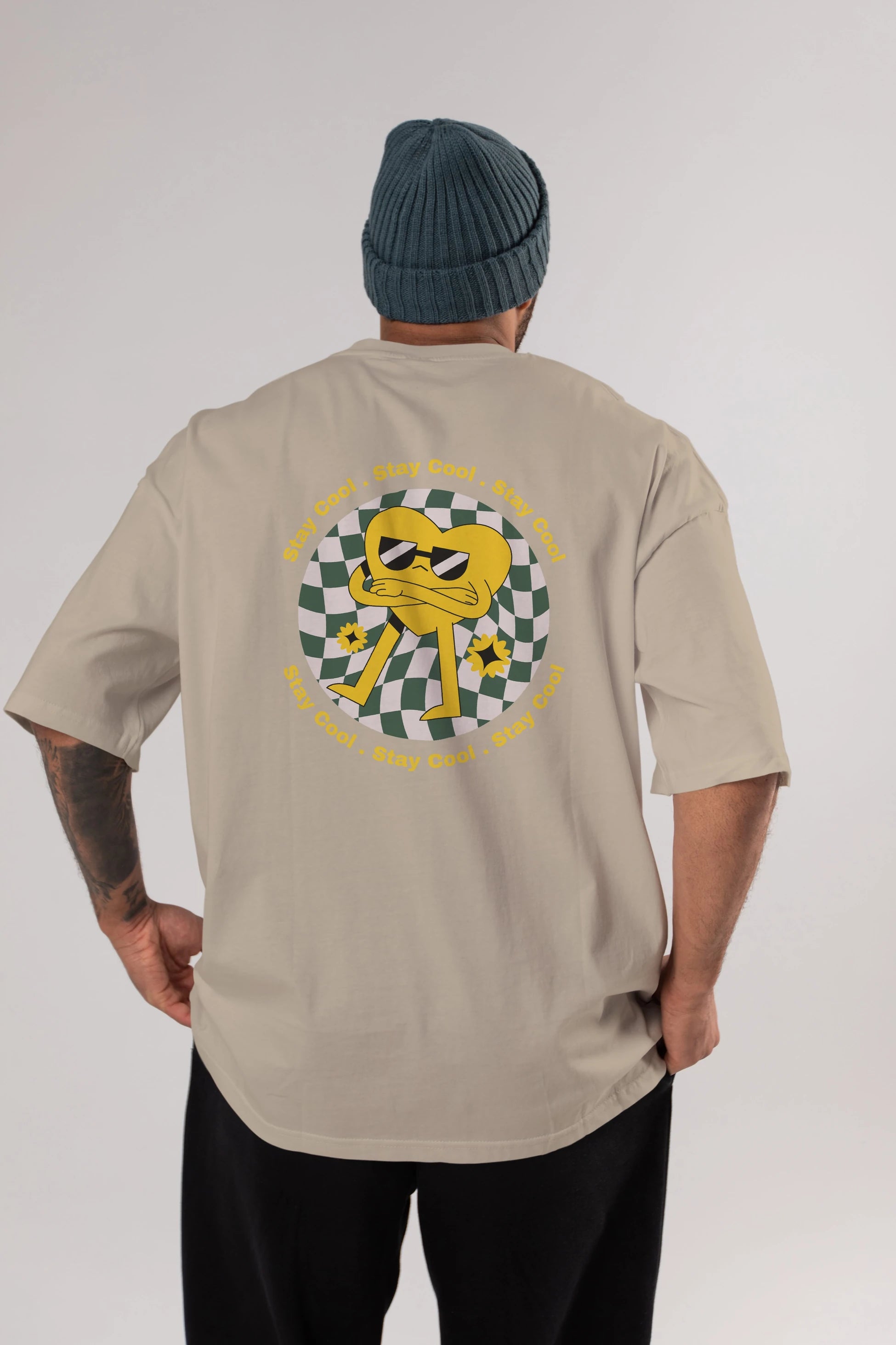 Stay Cool Yazılı Arka Baskılı Oversize t-shirt Erkek Kadın Unisex