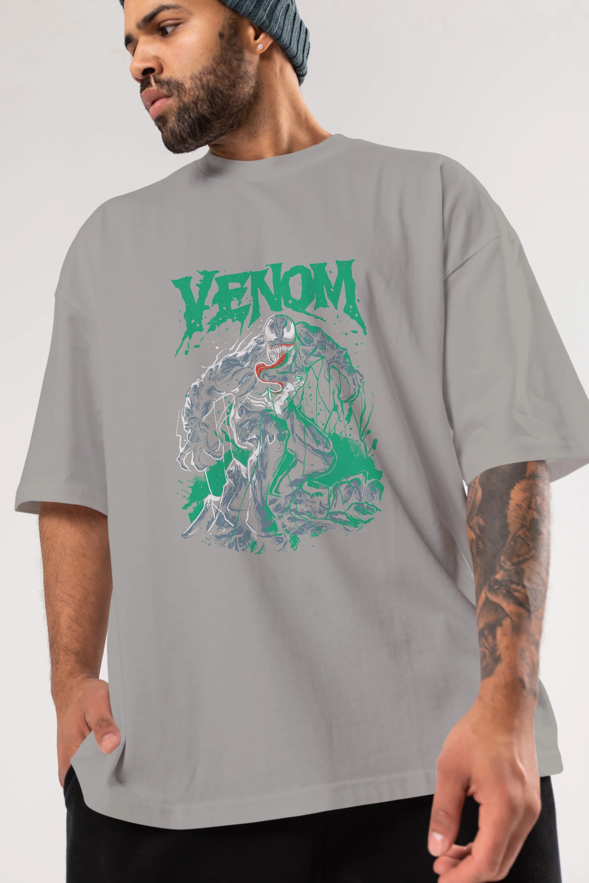 Venom (3) Ön Baskılı Oversize t-shirt Erkek Kadın Unisex %100 Pamuk Bisiklet Yaka tişort
