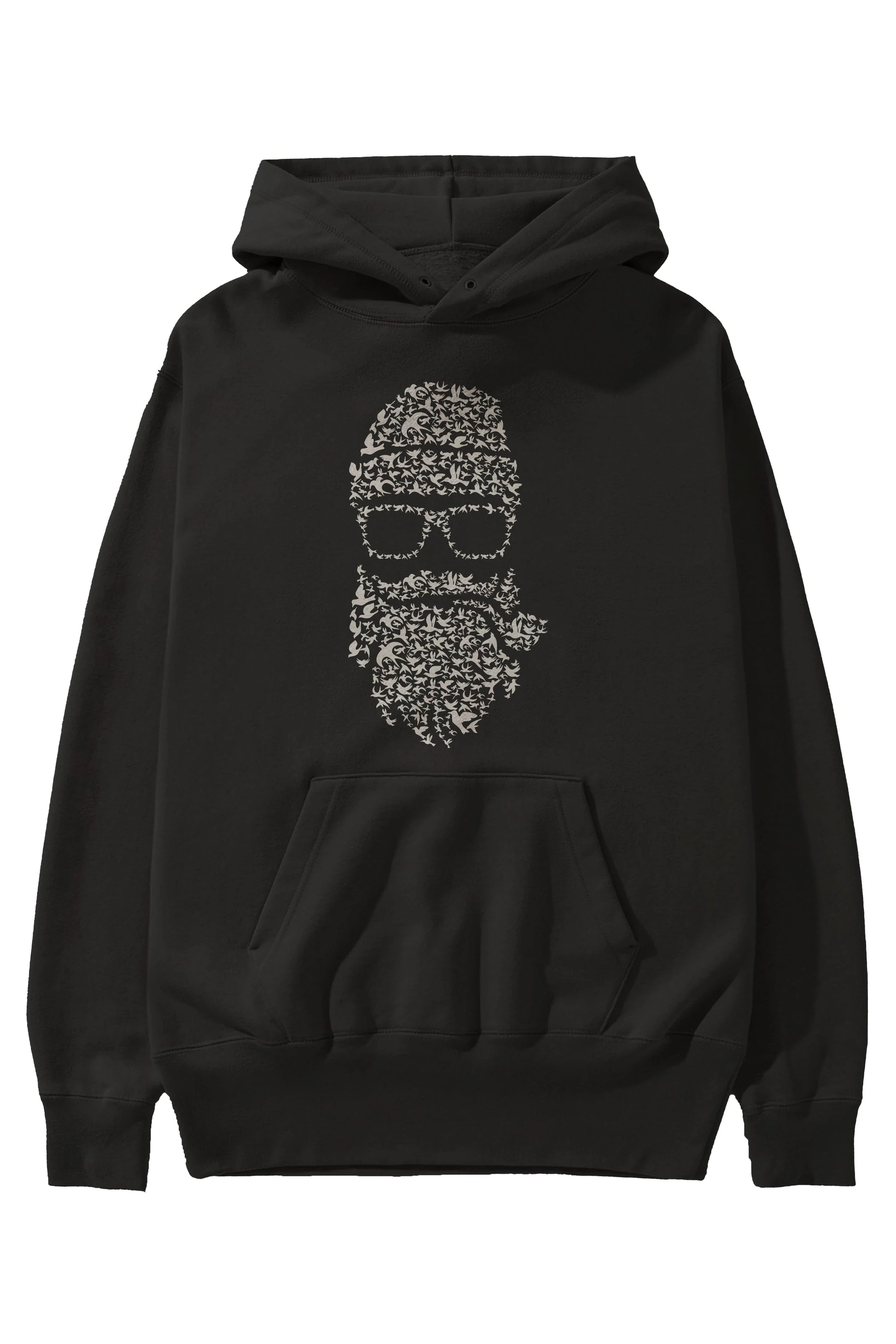 Birds Beard Ön Baskılı Hoodie Oversize Kapüşonlu Sweatshirt Erkek Kadın Unisex