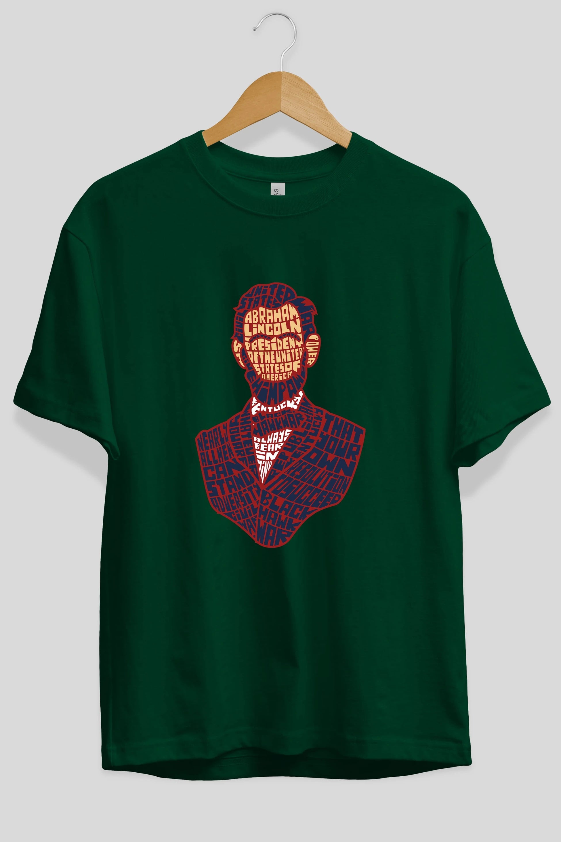Abraham Lincoln Ön Baskılı Oversize t-shirt %100 pamuk Erkek Kadın Unisex