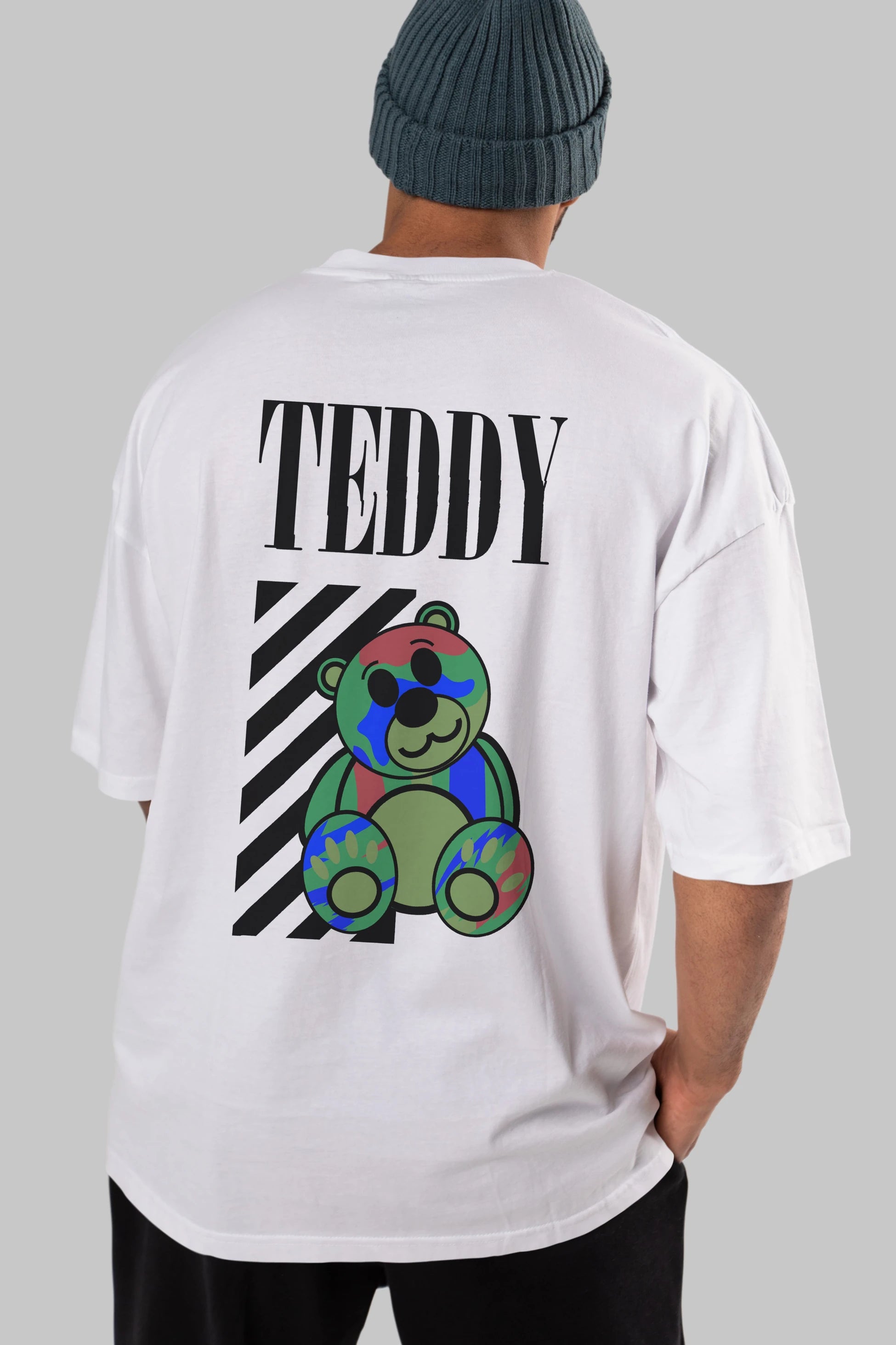 Teddy Bear 2 Arka Baskılı Oversize t-shirt Erkek Kadın Unisex