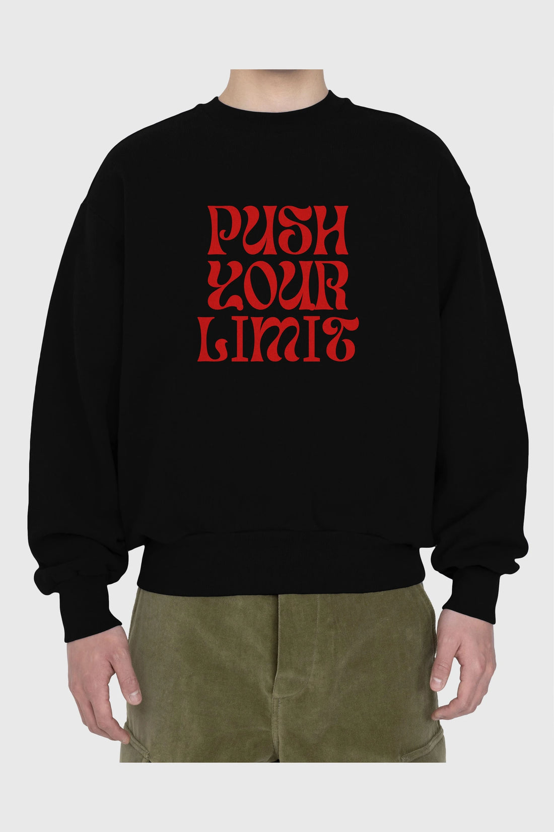 Push Your Limit Yazılı 2 Ön Baskılı Oversize Sweatshirt Erkek Kadın Unisex