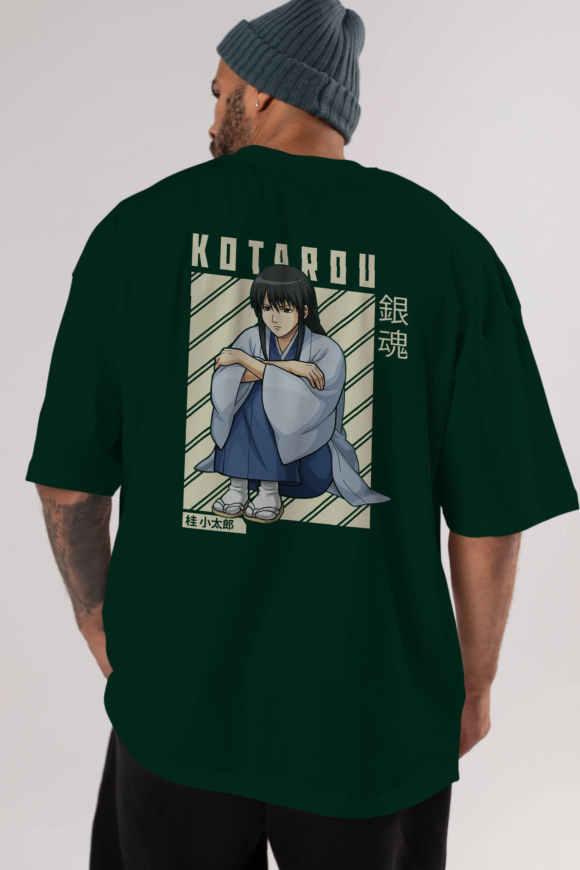 Kotarou Katsura GINTAMA Anime Arka Baskılı Oversize t-shirt Erkek Kadın Unisex
