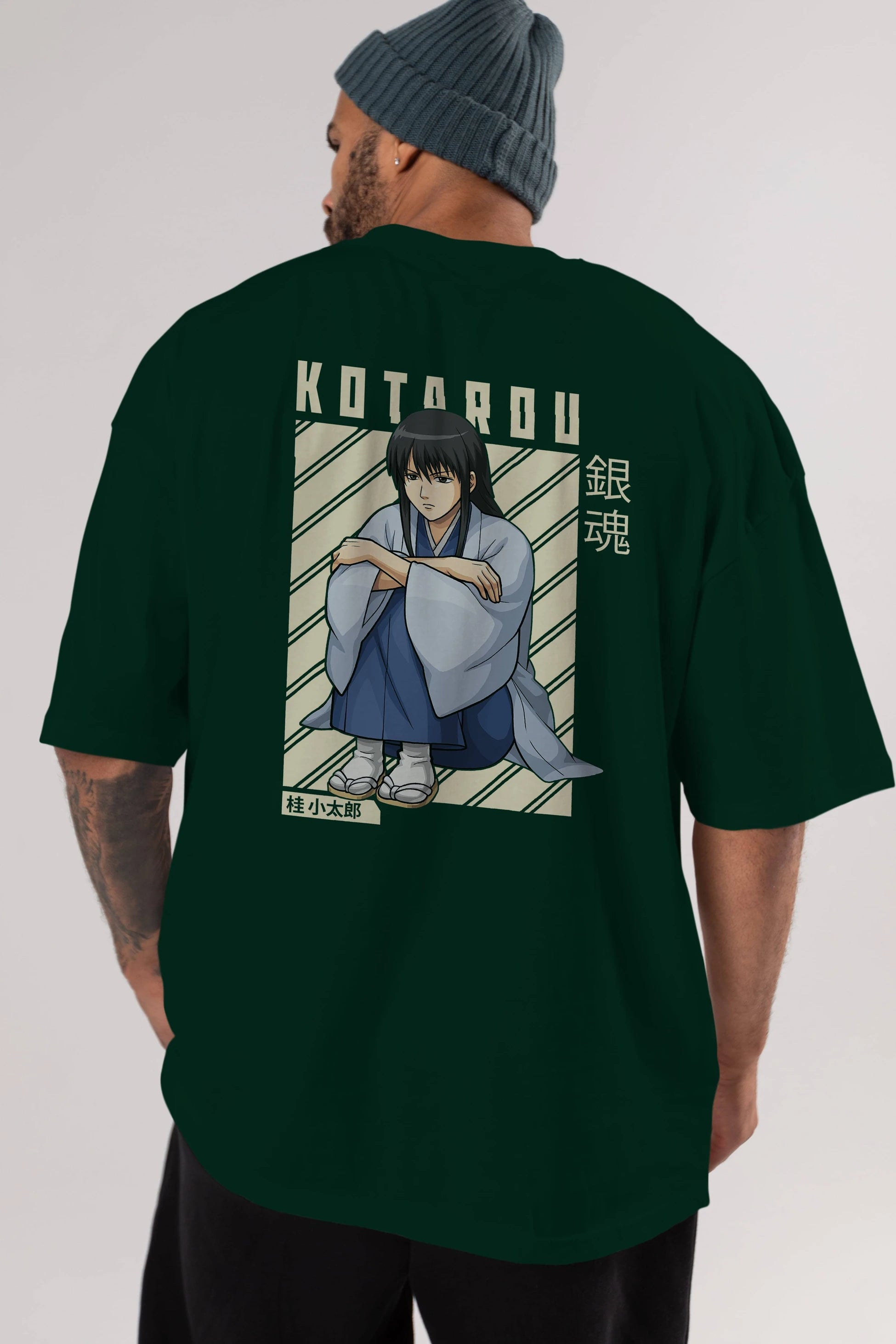 Kotarou Katsura GINTAMA Anime Arka Baskılı Oversize t-shirt Erkek Kadın Unisex