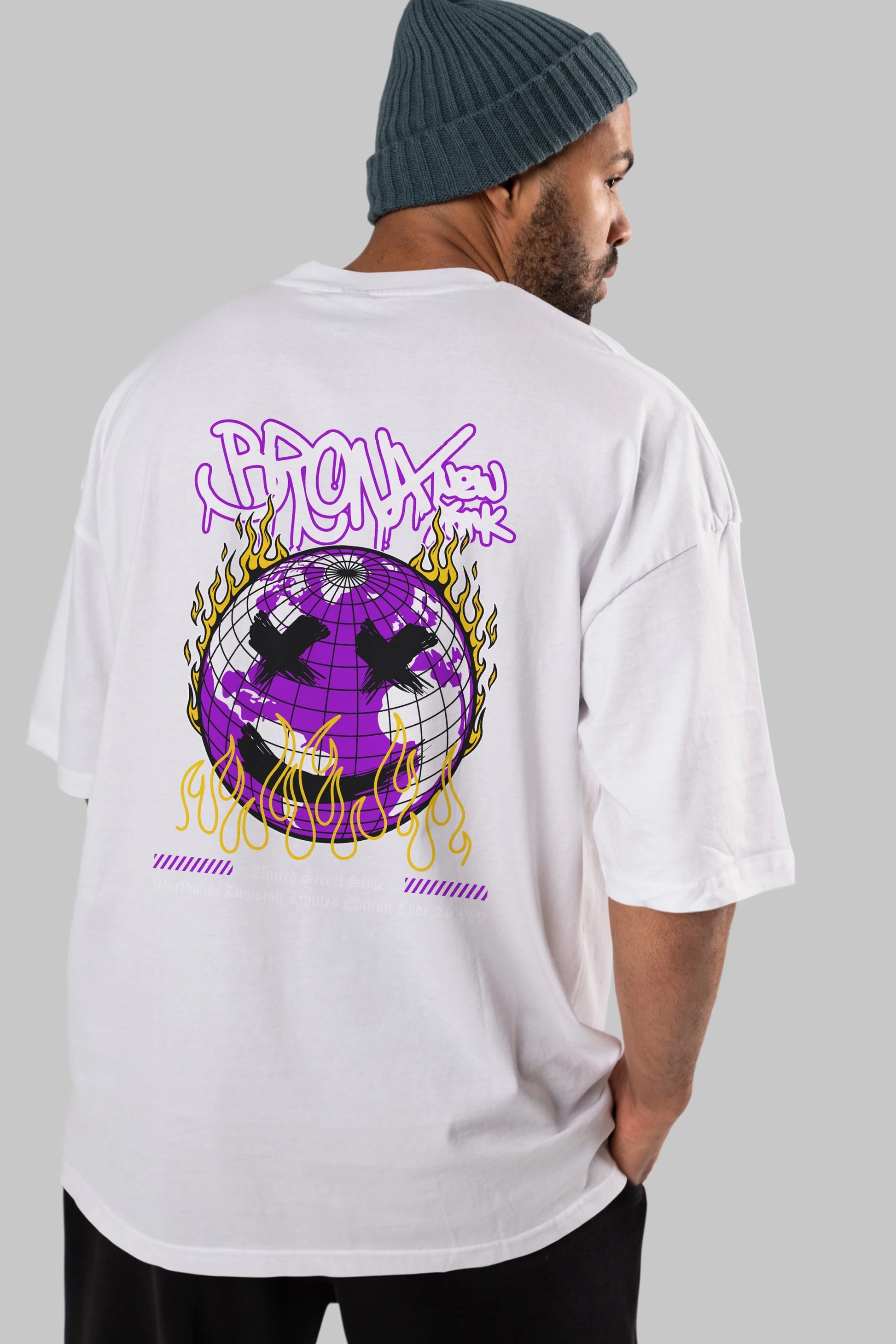 Bronx New York Arka Baskılı Oversize t-shirt Erkek Kadın Unisex