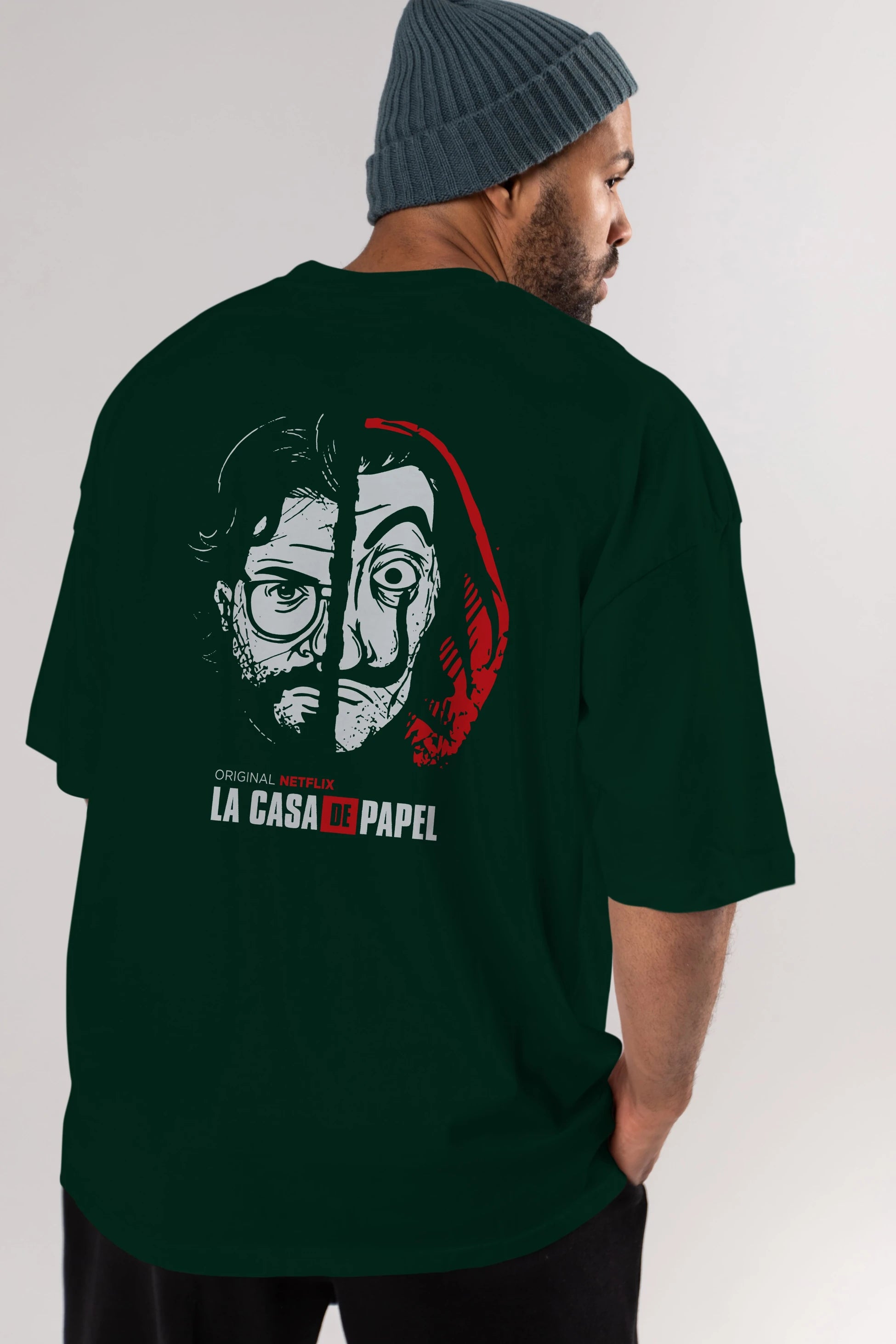 La Casa De Papel (9) Arka Baskılı Oversize t-shirt Erkek Kadın Unisex %100 Pamuk Bisiklet Yaka tişort