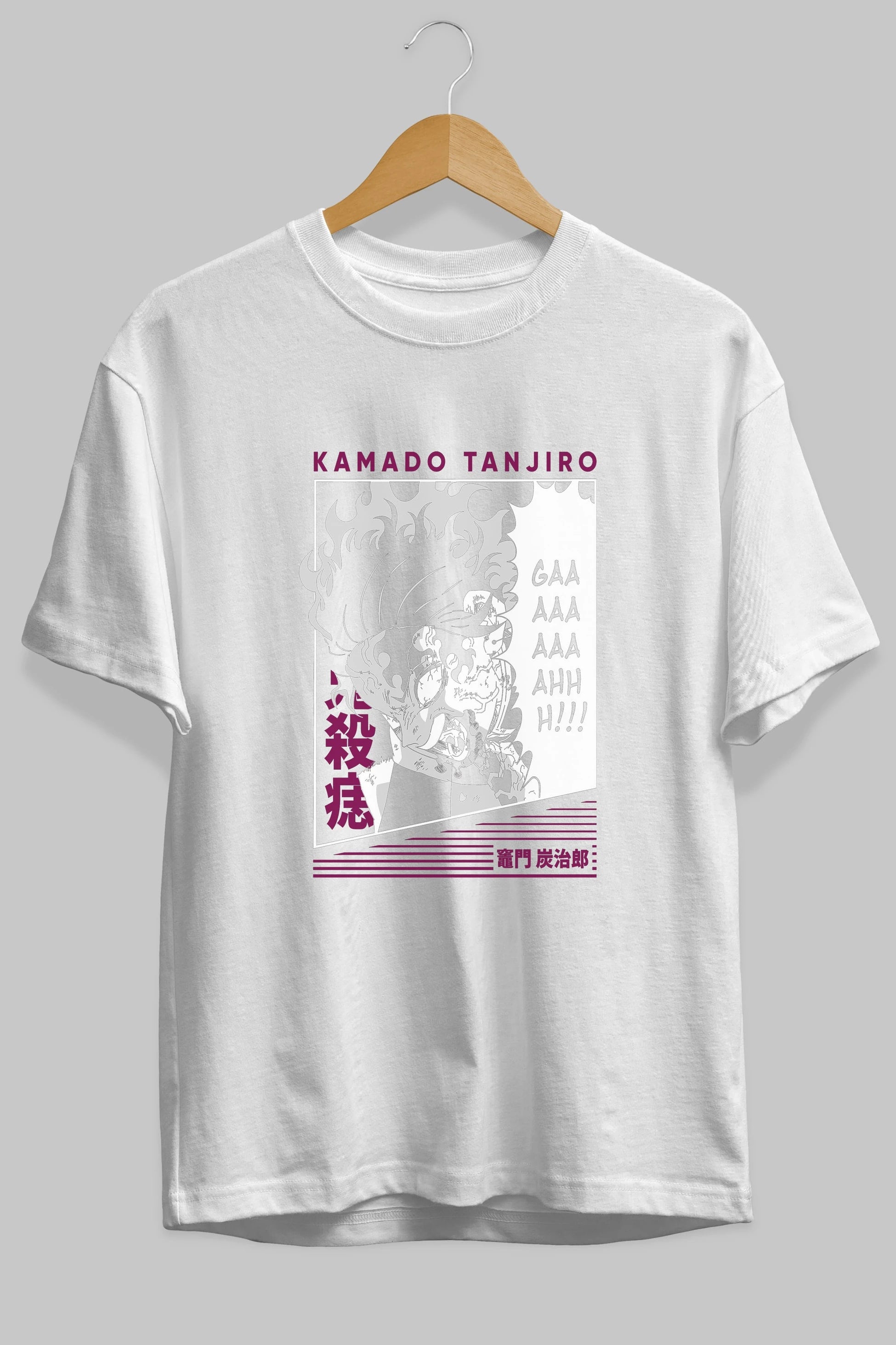TANJIRO KAMADO 3 Anime Ön Baskılı Oversize t-shirt %100 pamuk Erkek Kadın Unisex