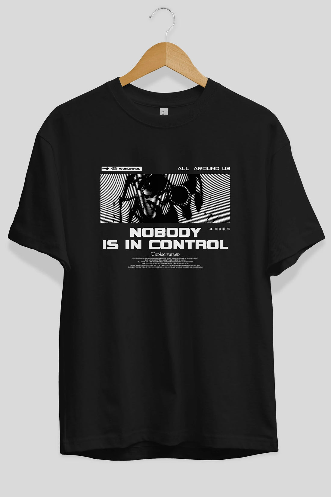 Nobody is in Control Ön Baskılı Oversize t-shirt Erkek Kadın Unisex