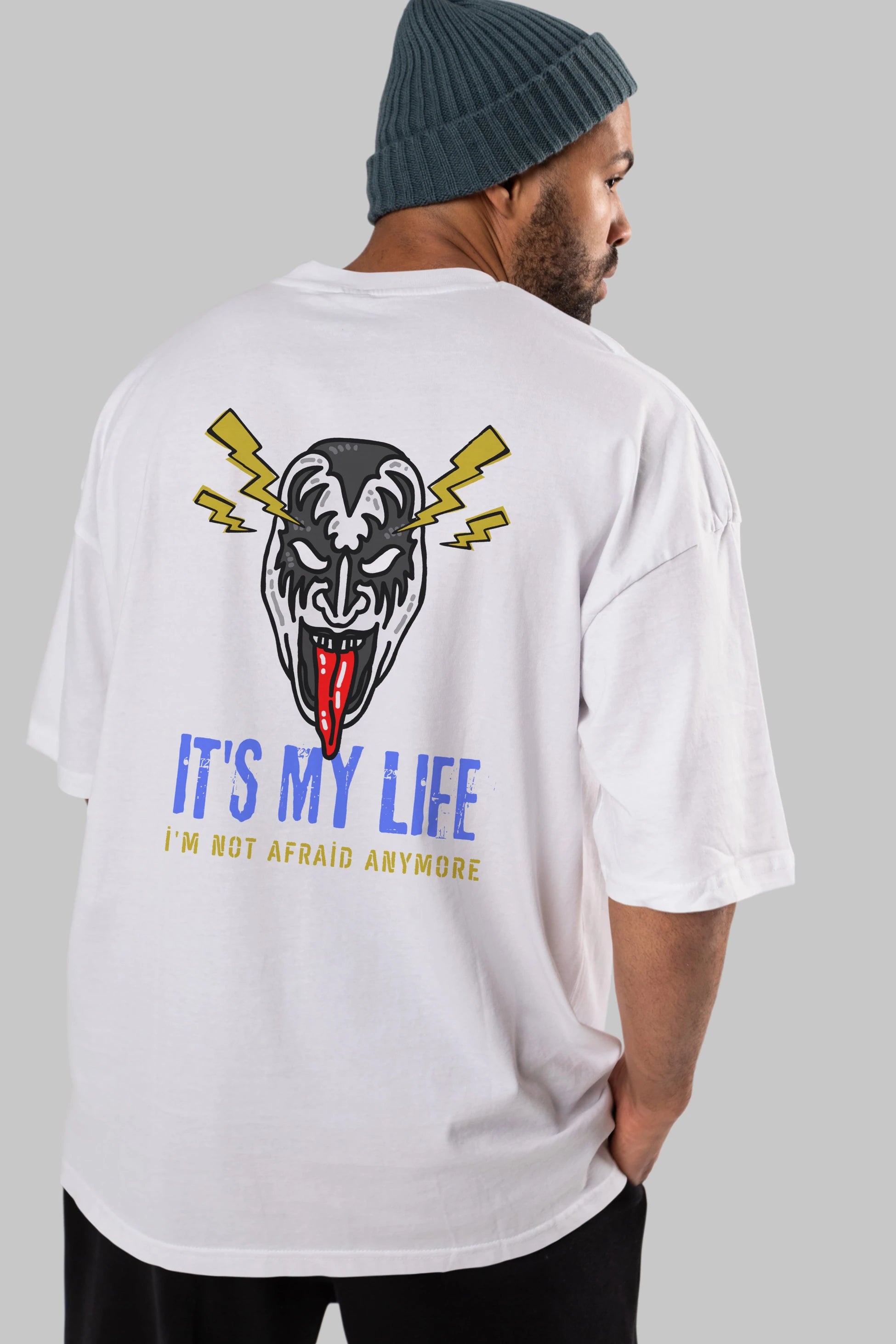 Its My Life Yazılı Arka Baskılı Oversize t-shirt Erkek Kadın Unisex