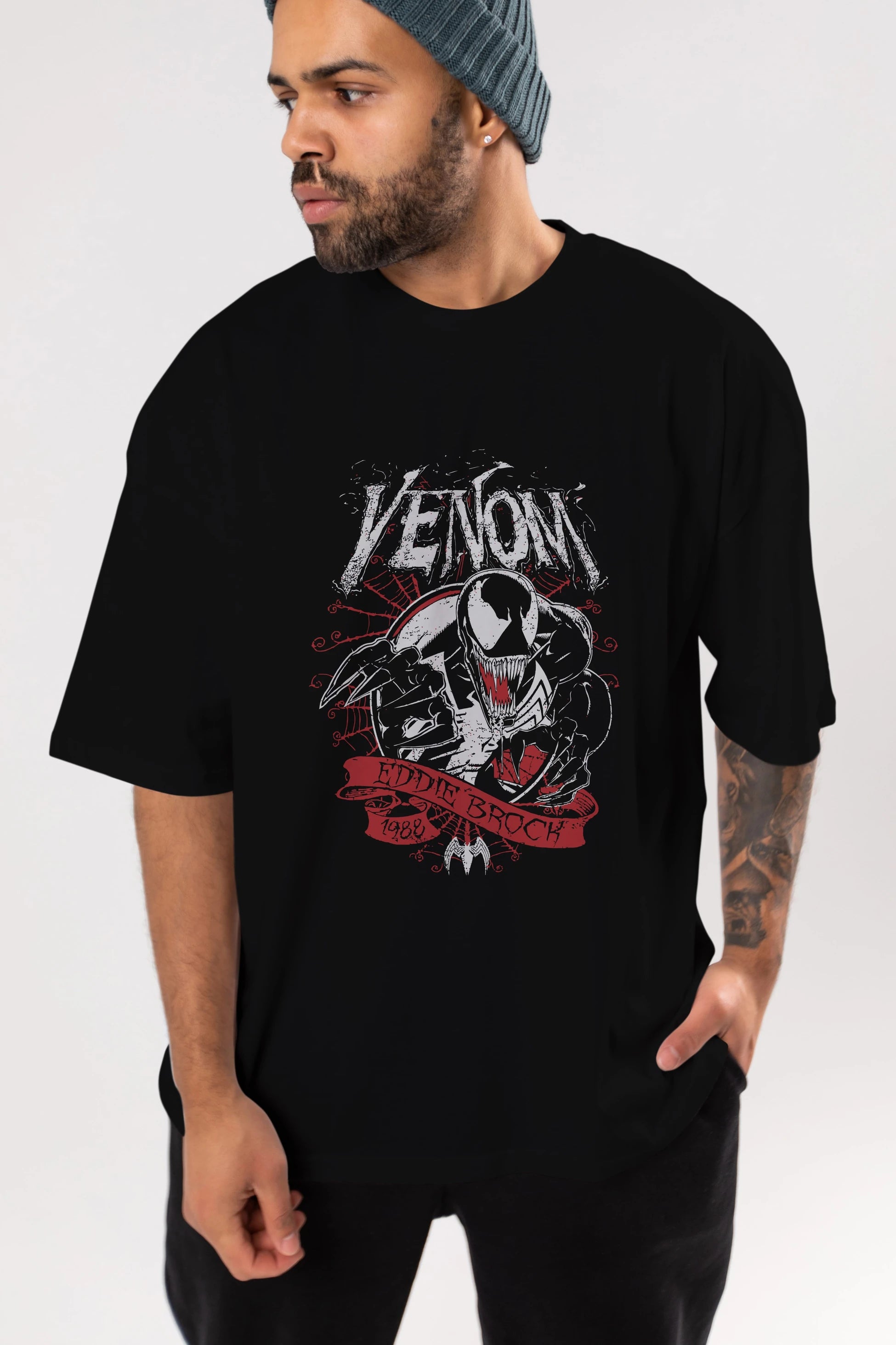 Venom (11) Ön Baskılı Oversize t-shirt Erkek Kadın Unisex %100 Pamuk Bisiklet Yaka tişort