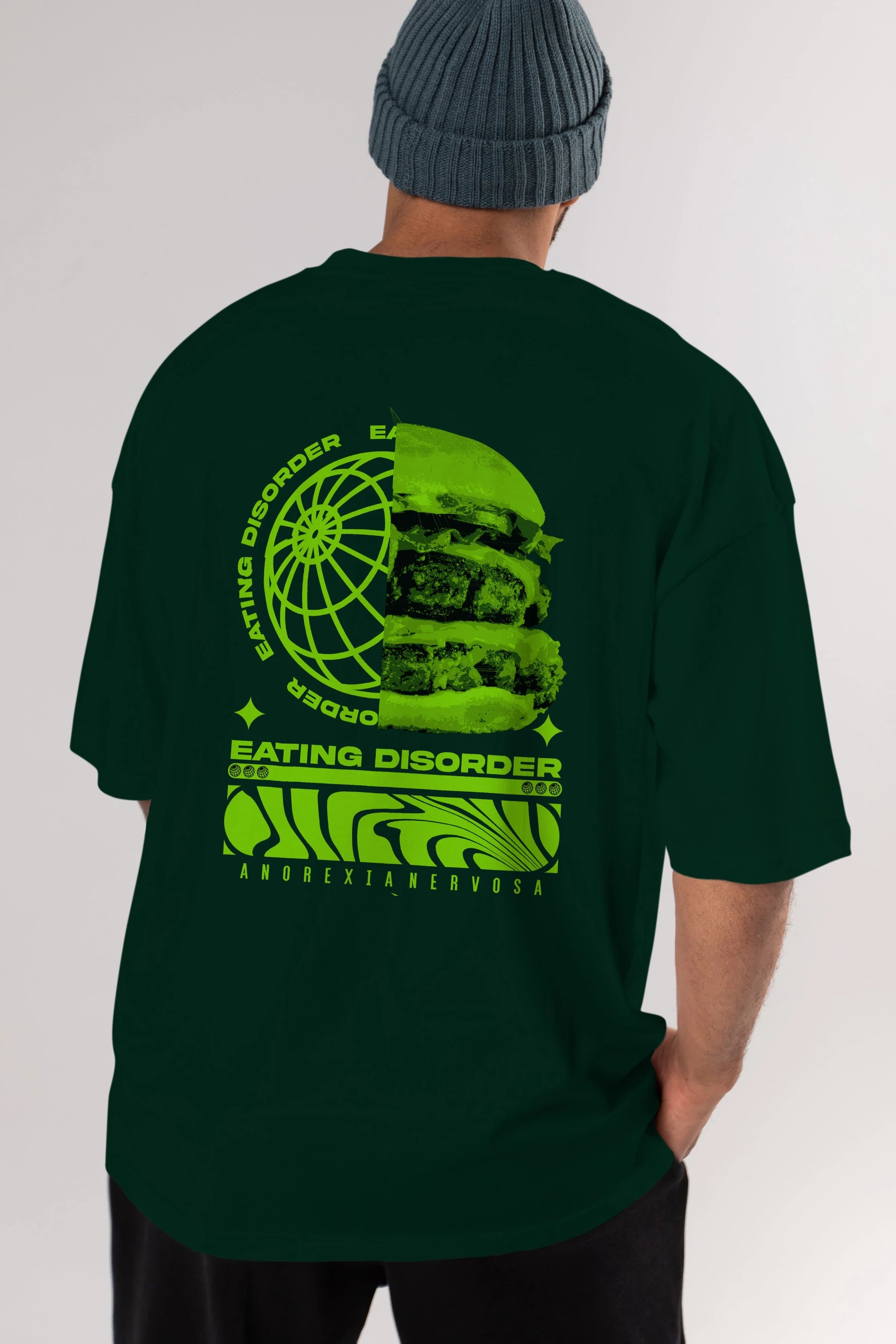 Eating Disorder Arka Baskılı Oversize t-shirt Erkek Kadın Unisex