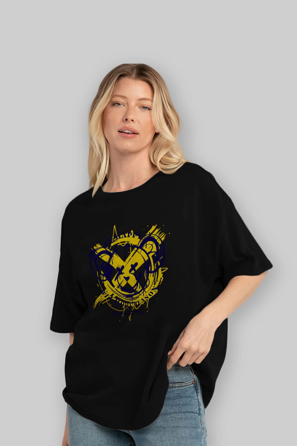 Be Happy Bear 2 Ön Baskılı Oversize t-shirt Erkek Kadın Unisex