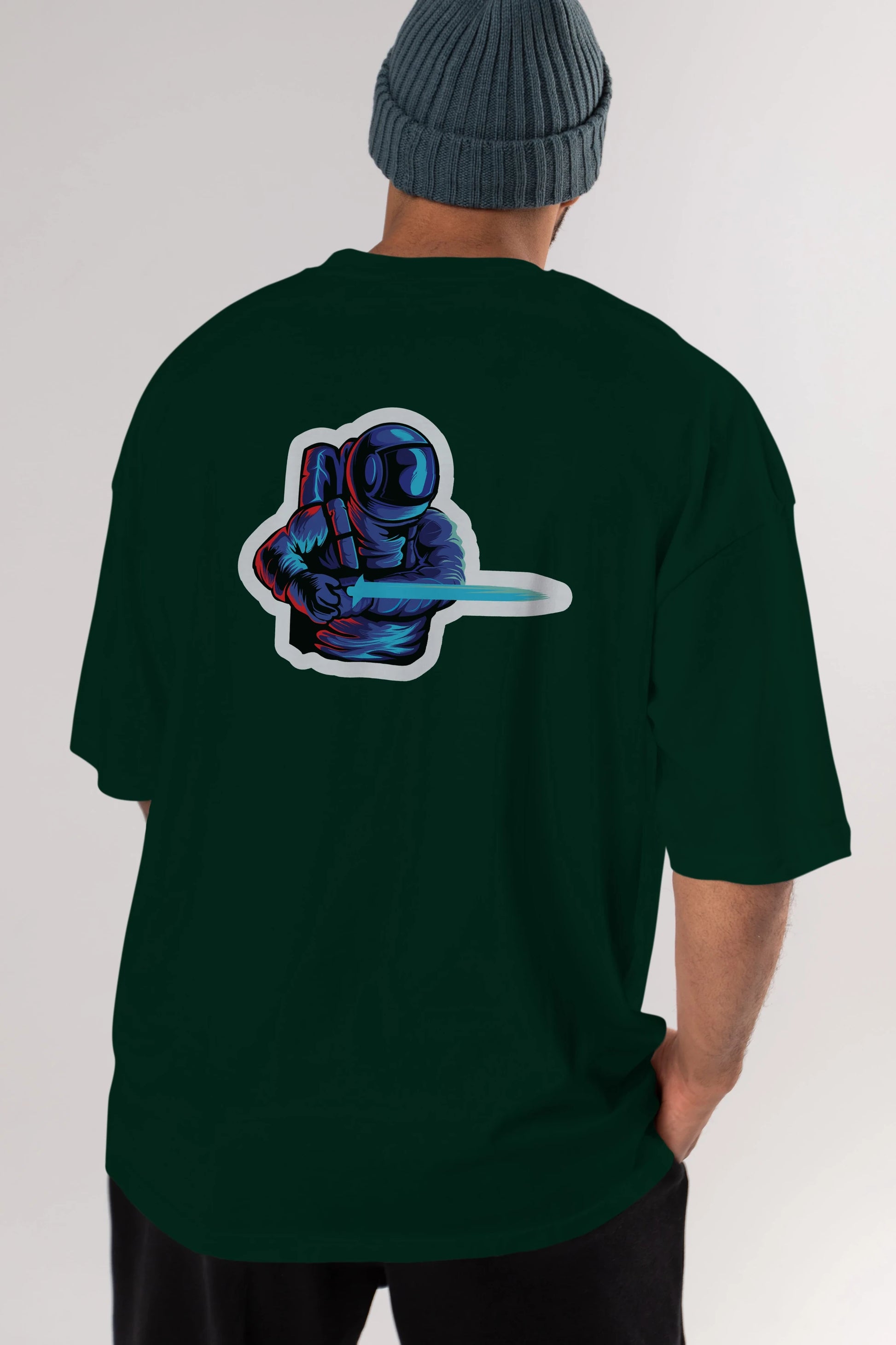 Astro Knight Sticker Arka Baskılı Oversize t-shirt Erkek Kadın Unisex