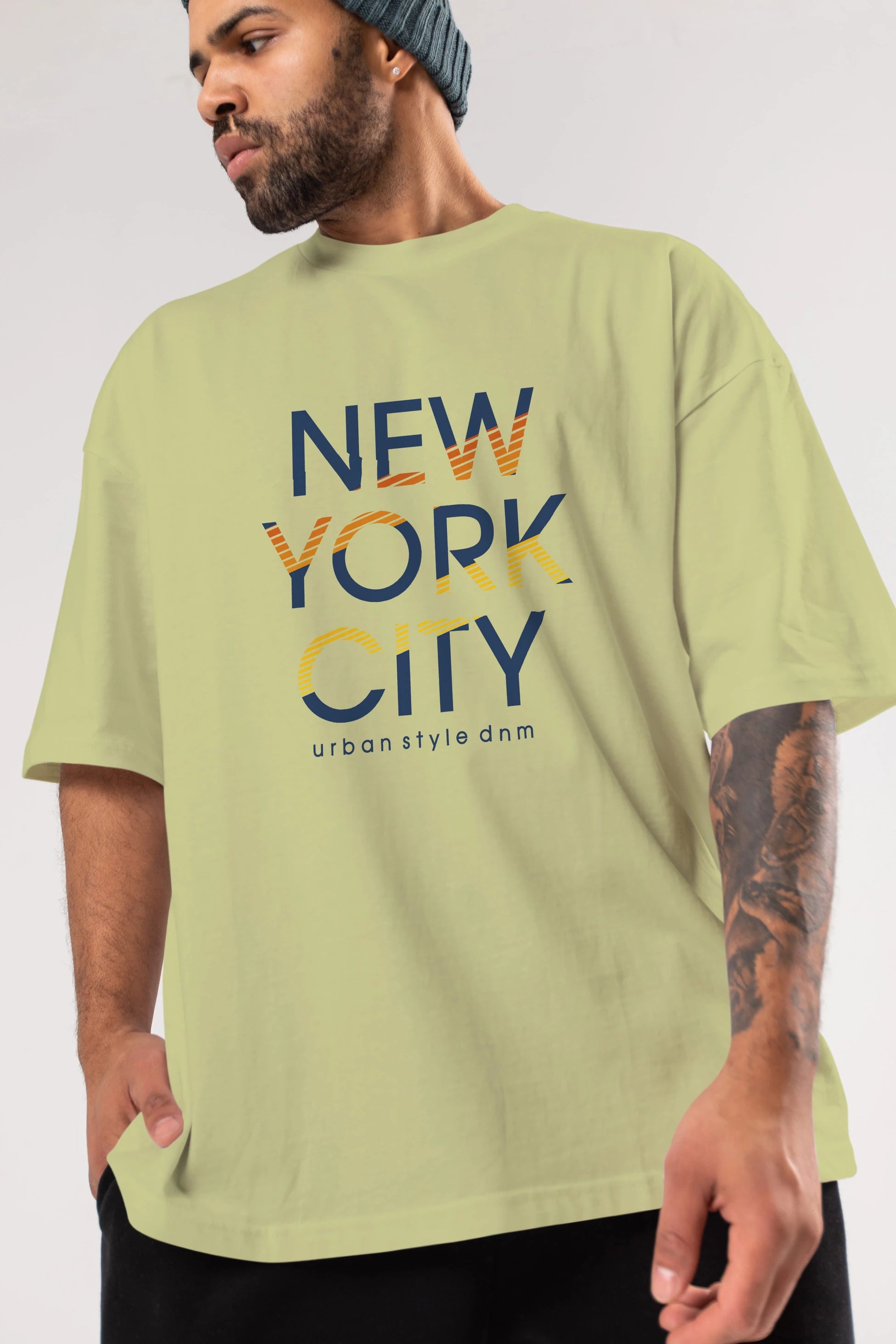 New York City Style Ön Baskılı Oversize t-shirt Erkek Kadın Unisex