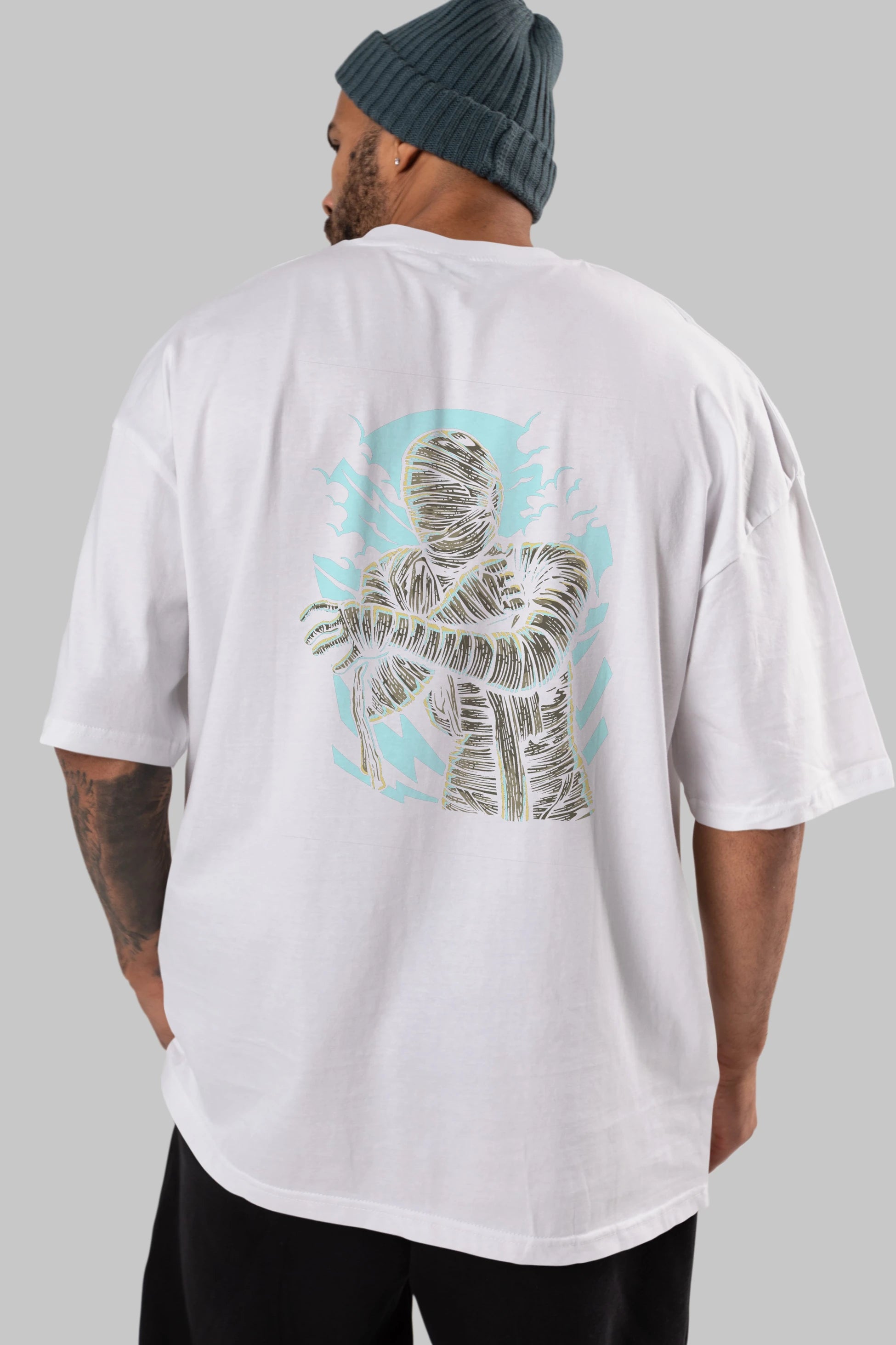 The Mummy Arka Baskılı Oversize t-shirt Erkek Kadın Unisex %100 Pamuk