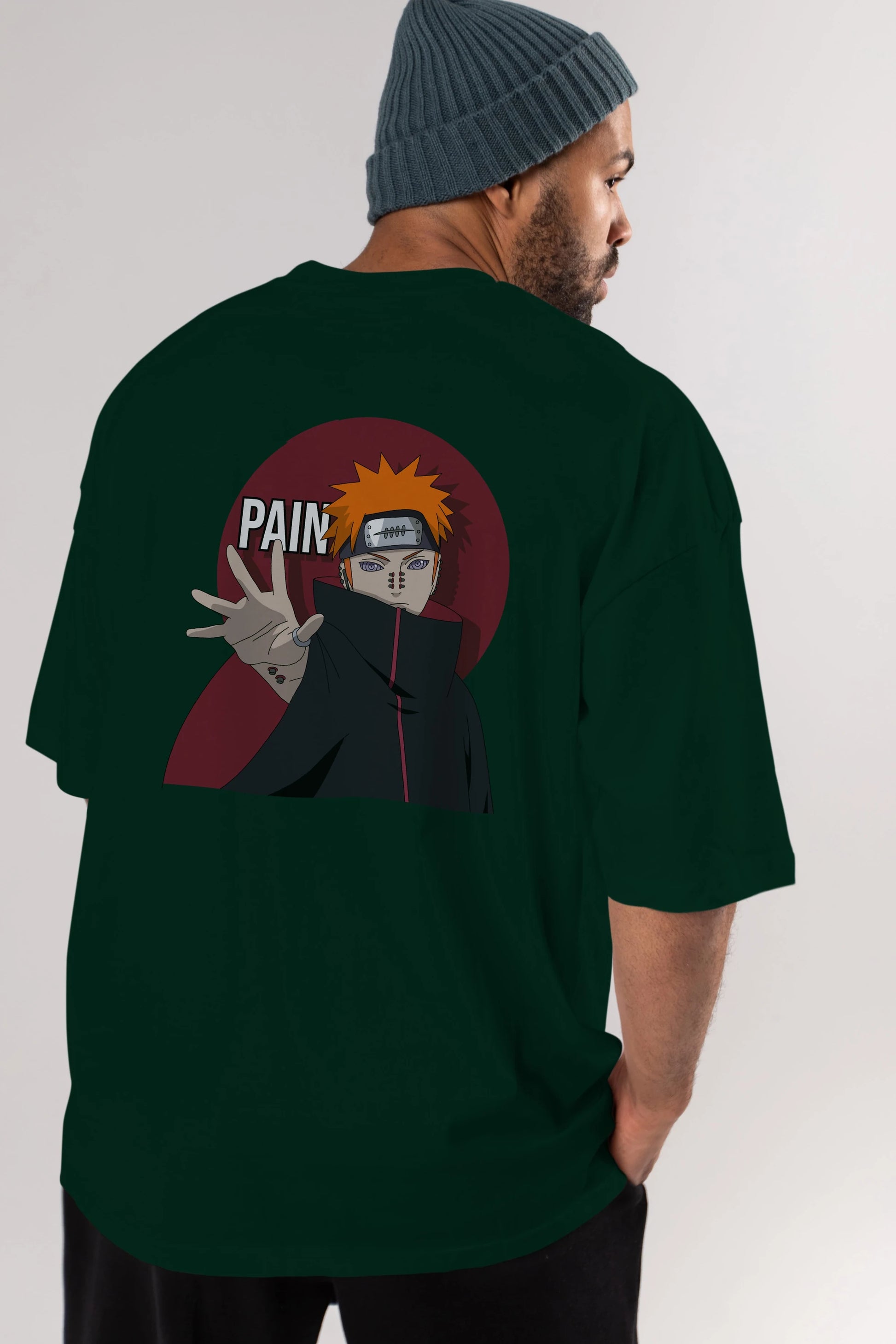 PAIN NARUTO Anime Arka Baskılı Oversize t-shirt Erkek Kadın Unisex