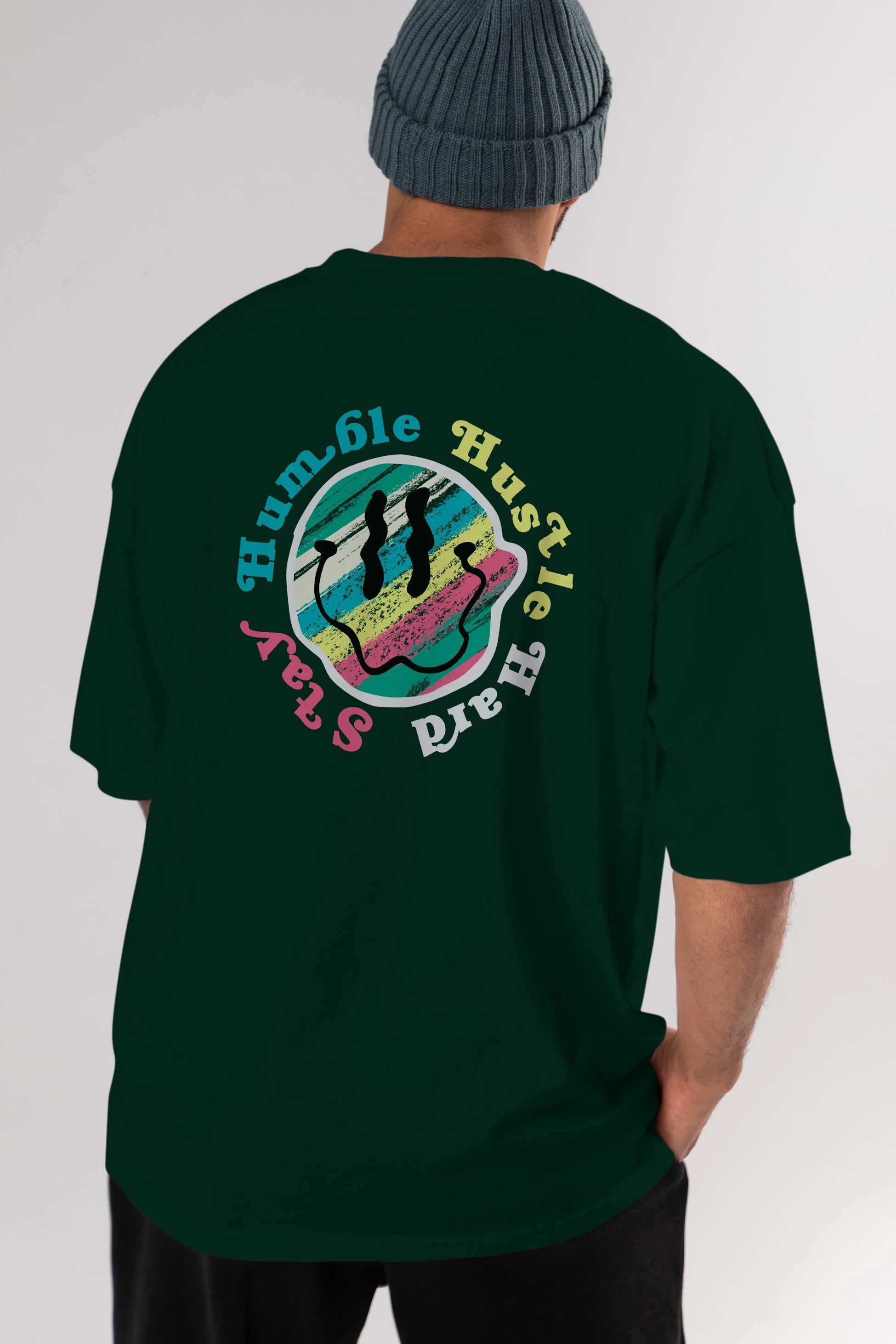 Stay Humble 2 Arka Baskılı Oversize t-shirt Erkek Kadın Unisex