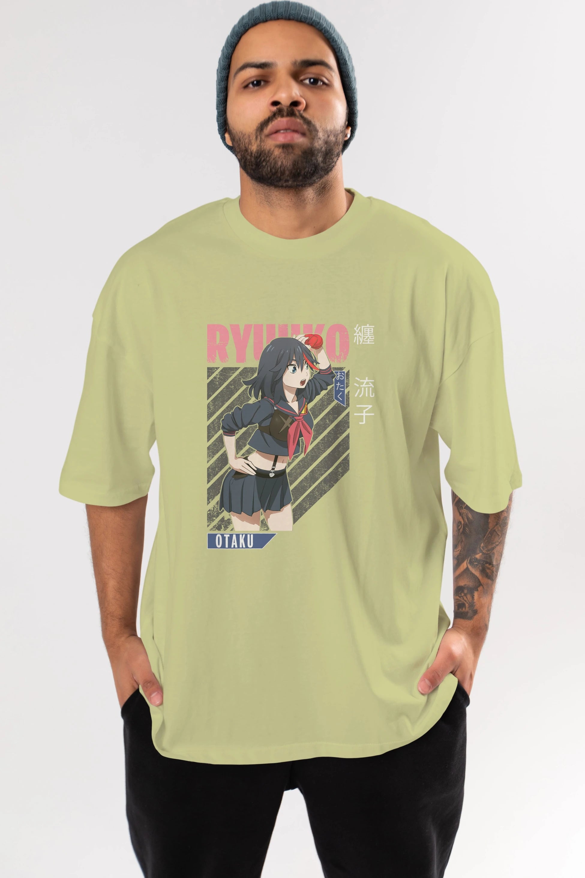 Ryuuko Matoi 6 Anime Ön Baskılı Oversize t-shirt %100 pamuk Erkek Kadın Unisex