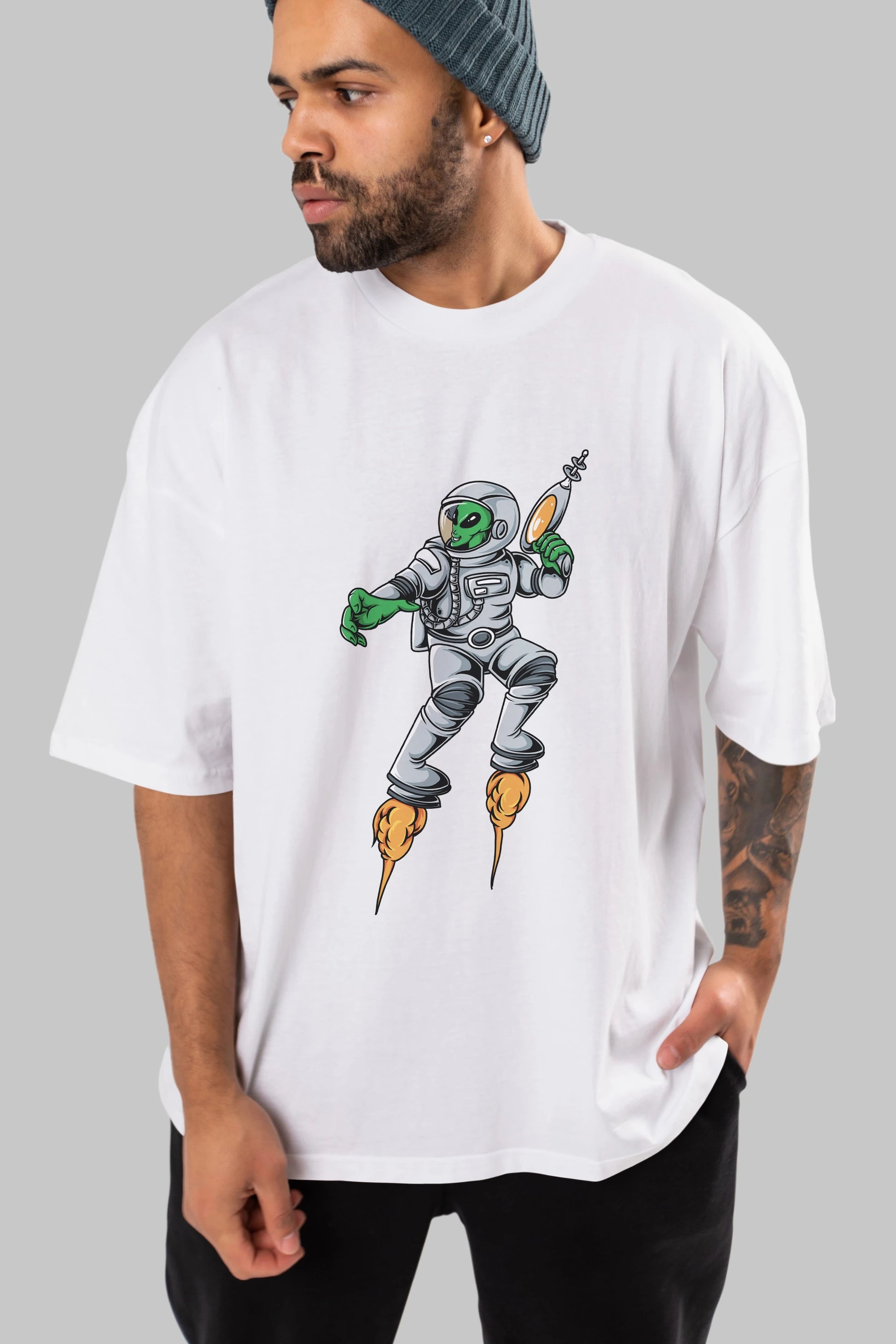 Alien Wars Ön Baskılı Oversize t-shirt Erkek Kadın Unisex